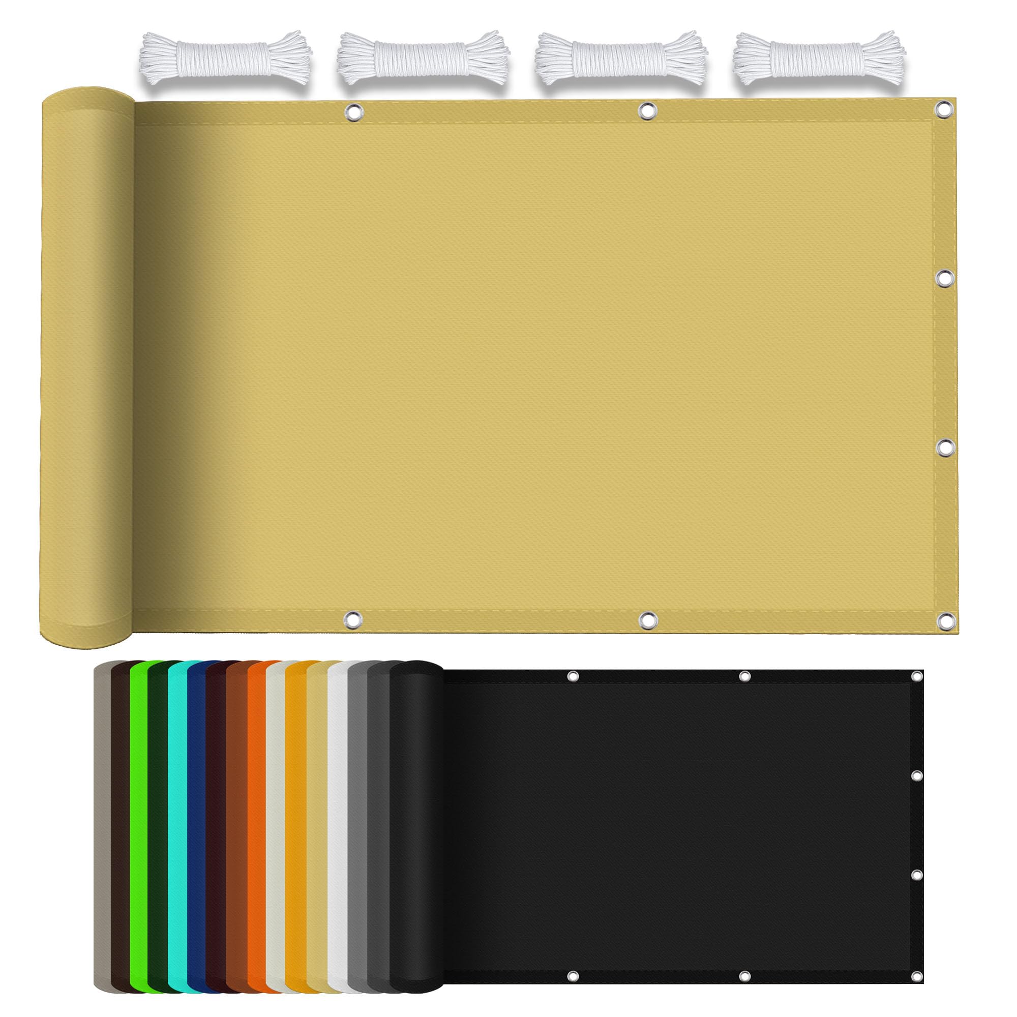 Filet d'ombrage pour serre 1x8m coupe-vent résistant jaune sable