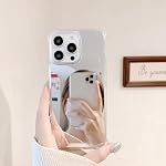 Compatible with iPhone 16 Pro Max Mirror case, with [Four Corner Guard] Shockproof Protective Bumper for Woman Girls Makeup Touch up Back Camera Selfies Mirror Vlogging Streaming (Mirror16pm)