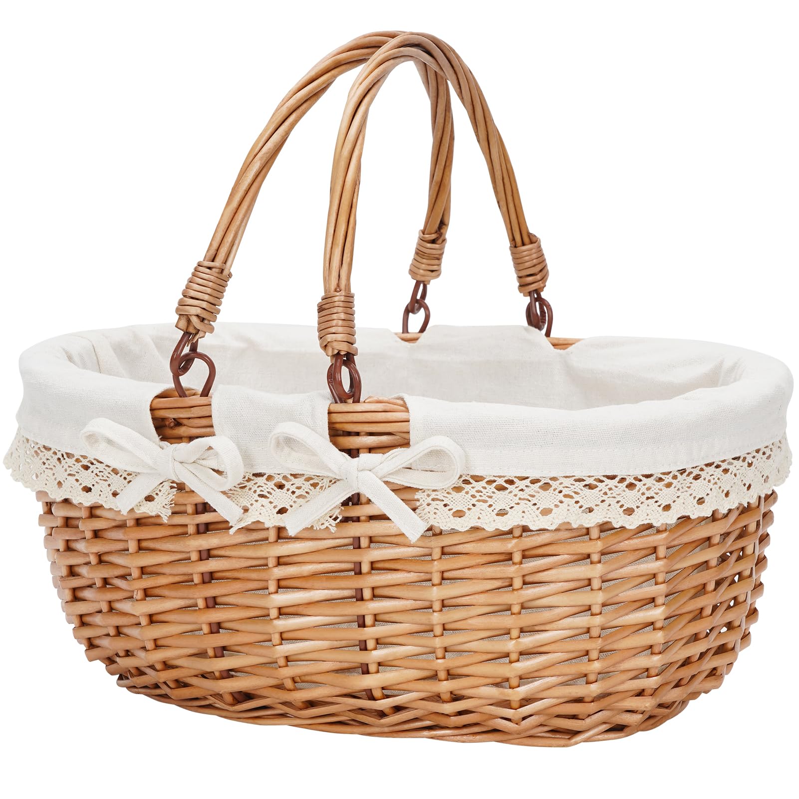 G GOOD GAIN Oval Picnic Basket