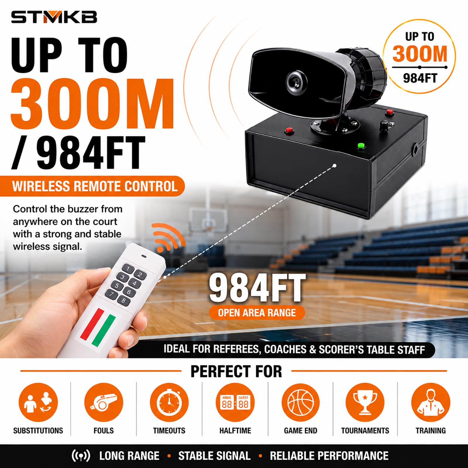 Zumbador De 40 W Para Juegos De Baloncesto Con Control Remoto Inalámbrico