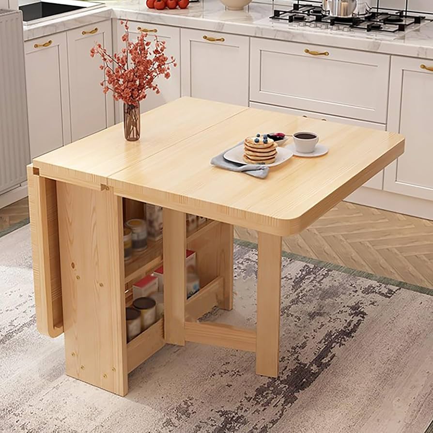 Amazon｜6輪付き折りたたみダイニングテーブル、狭いスペース用の