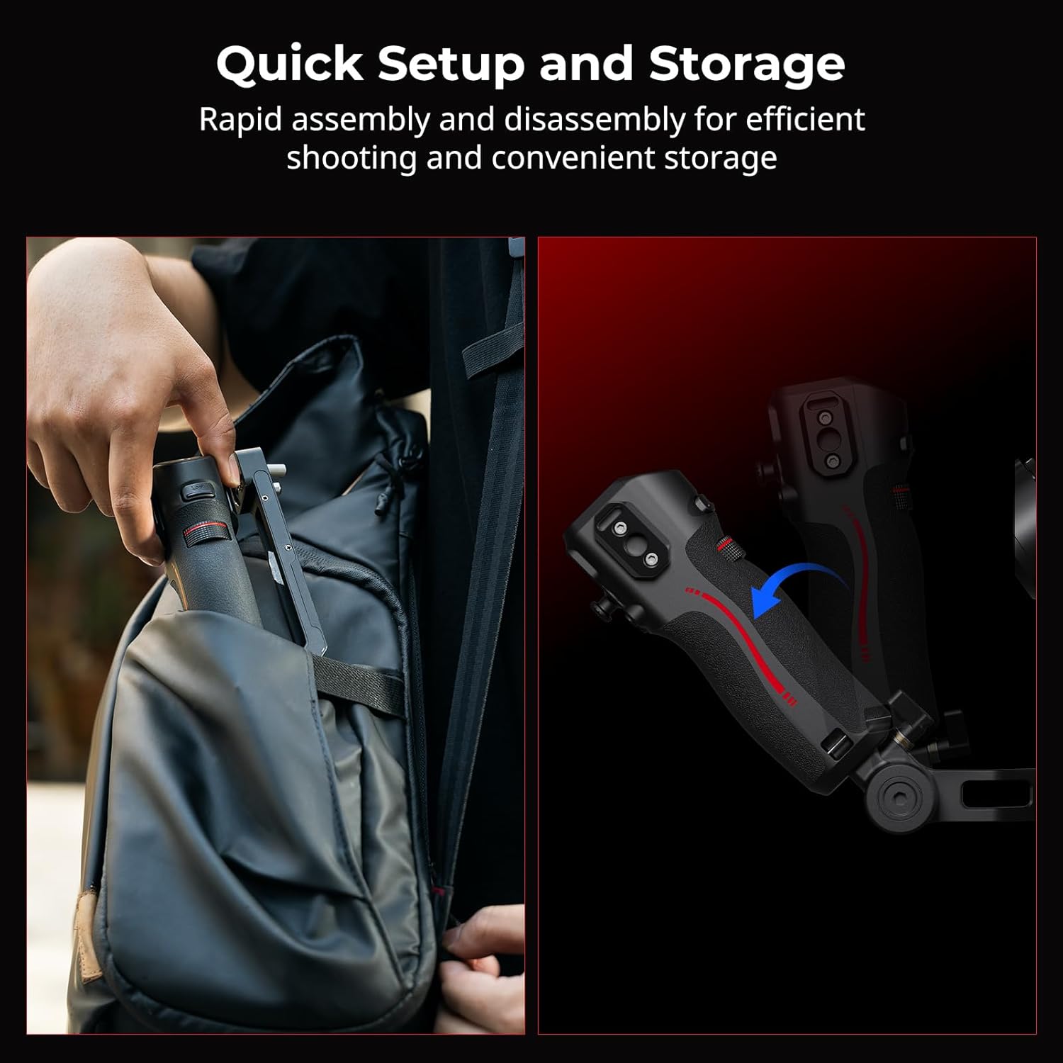 SmallRig Adjustable Sling Handle demonstrating quick setup and compact storage