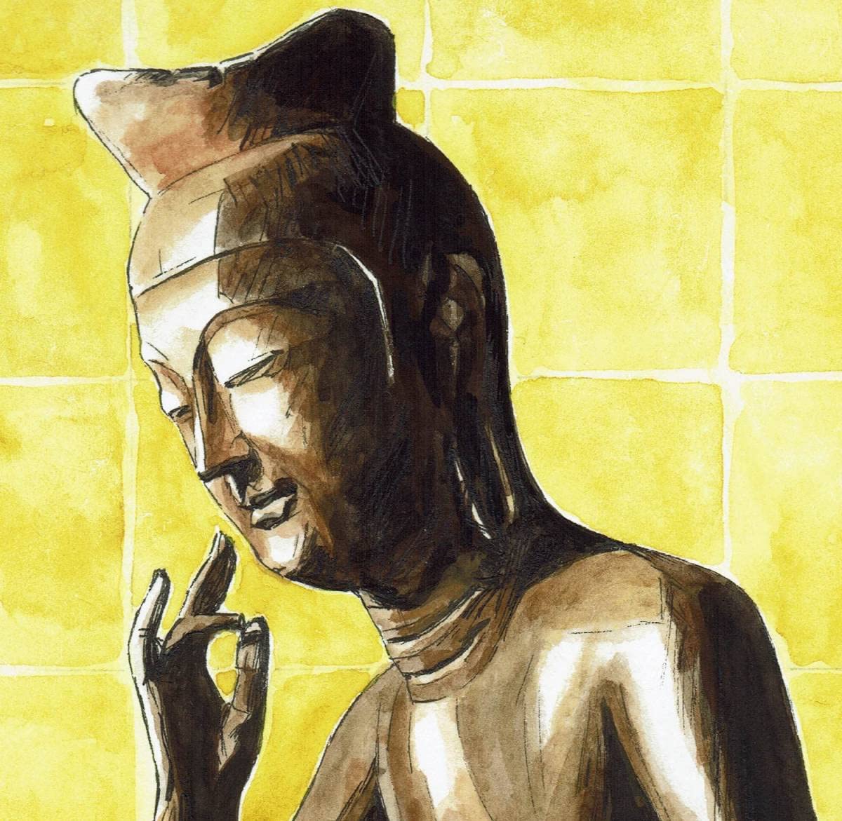 Amazon | BT-014仏画国宝広隆寺霊宝殿弥勒菩薩半跏思惟像宝冠弥勒限定