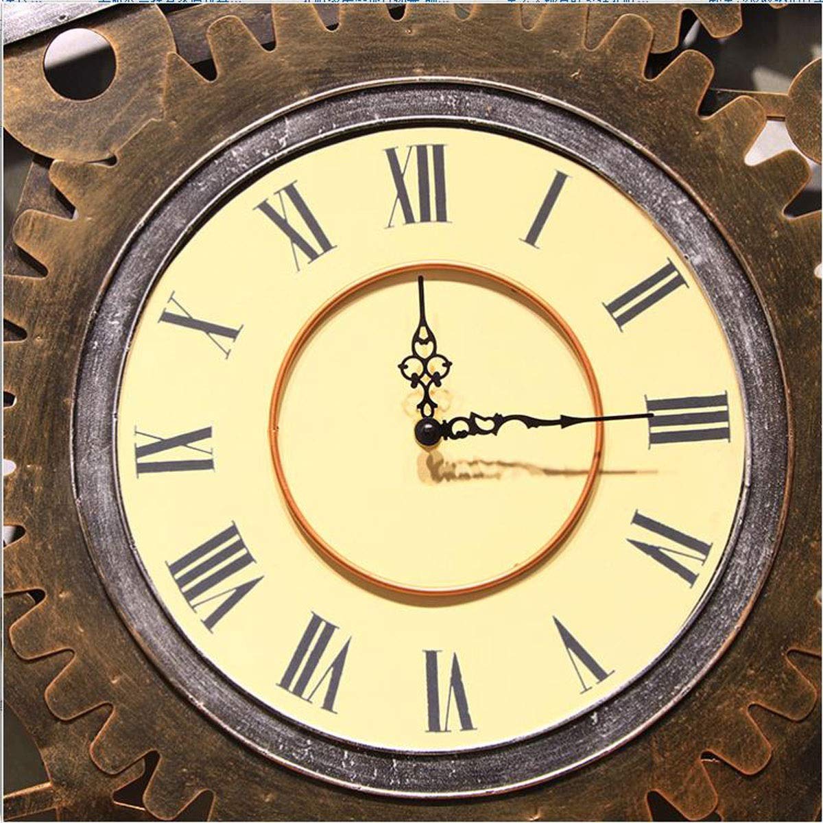 Reloj de Pared Estilo Industrial, Reloj con Engranaje Retro, silencioso Roma, Creativo for decoración Bar y cafetería