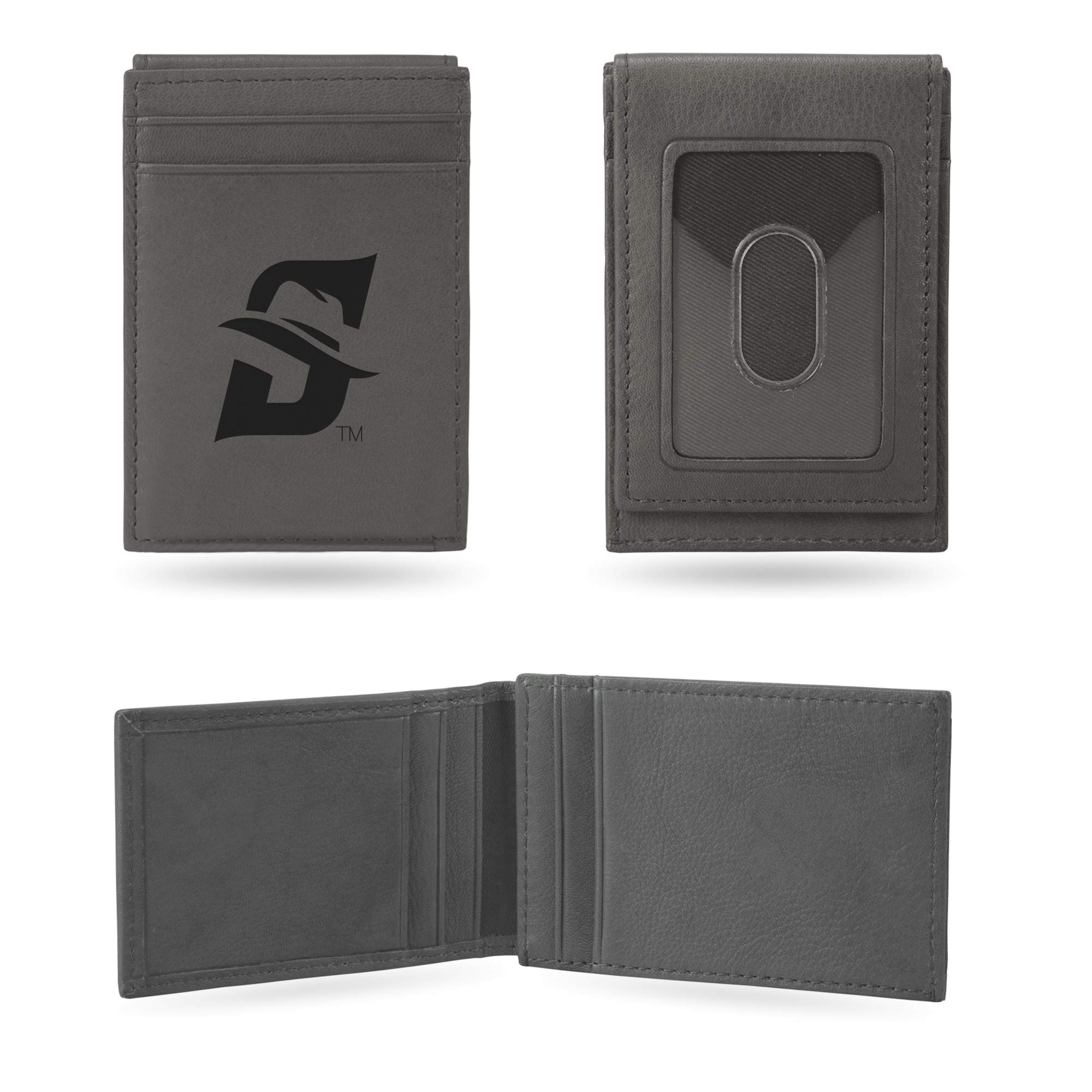 Rico Industries NCAA Gray Laser Engraved Front Pocket Wallet - Compact/Comfortable/Slim
