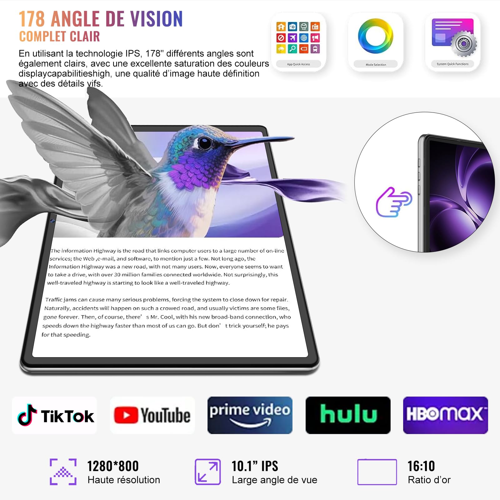 Gemini AI Tablet 10 Pollici Android 15, 64GB ROM + 2TB TF, Octa-Core 2.0GHz, 1280x800 FHD IPS, 5G WiFi, Widevine L1, 5MP+8MP, Bluetooth 5.0, 2026 Tablet con Tastiera, Mouse, Custodia Argento