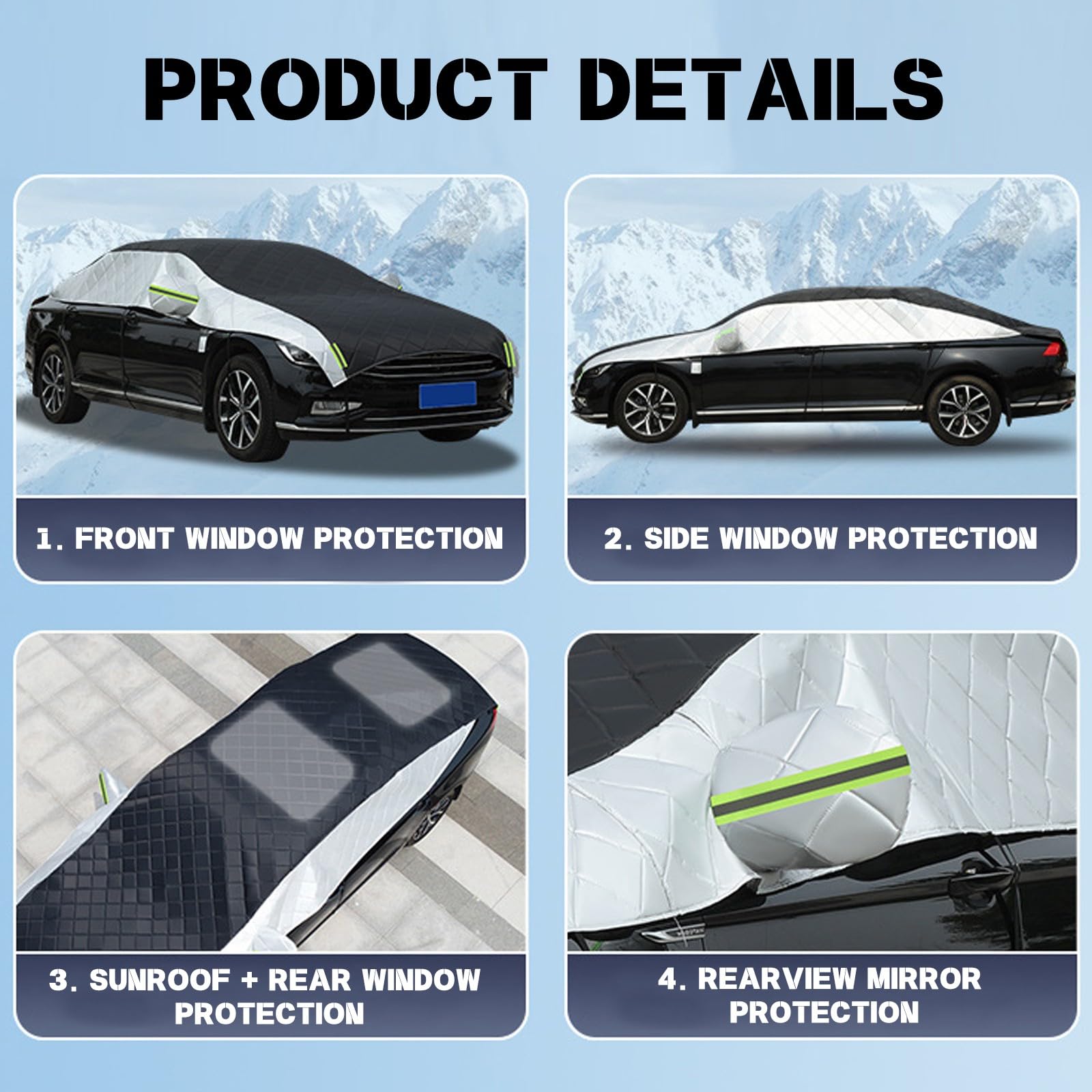 Bâche Voiture Exterieur Anti-grêle pour Honda Civic Coupe 1994-2024, Demi-Housse De Voiture Imperméable et Respirante, Bâche Protection Intérieure Extérieure Tout Temps FY13