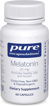 Pure Encapsulations Melatonin 20 mg - Not Intended for Sleep Support - for Immune System & Healthy Cells* - 99.5% Purity Melatonin - Gluten Free & Non-GMO - 60 Capsules