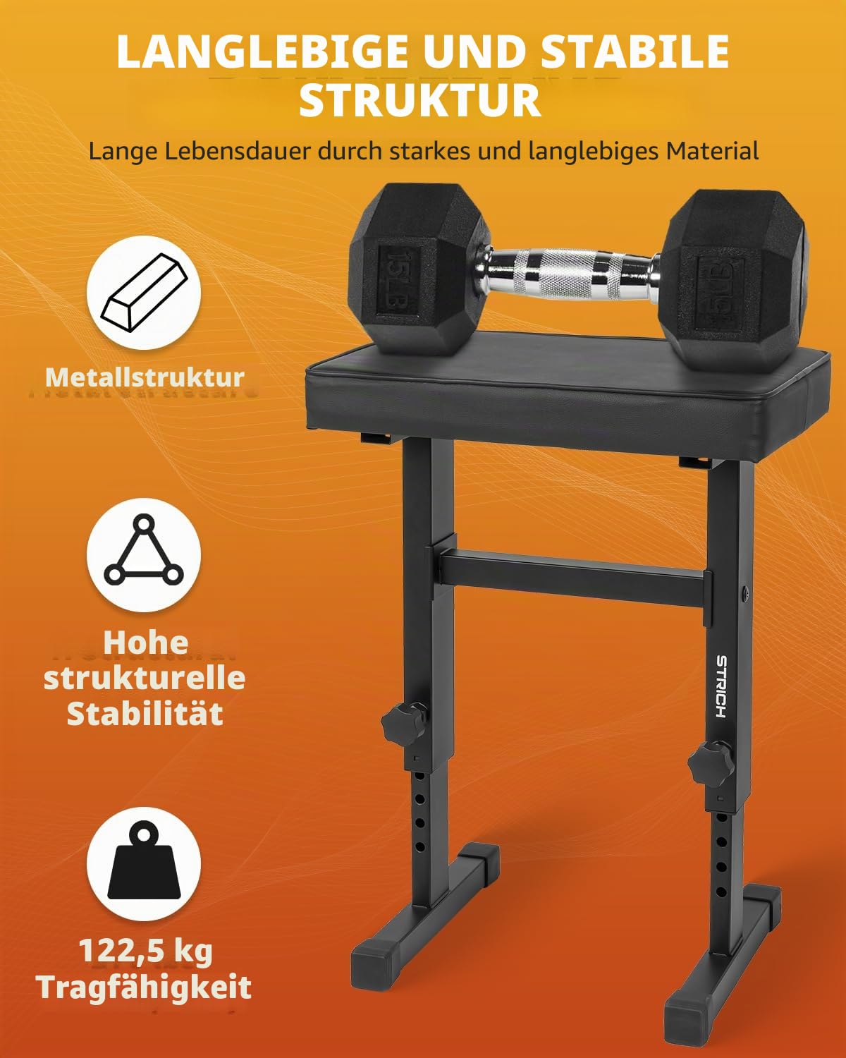 STRICH Klavierbank verstellbar, Musik Keyboard Bank Sitz, Klavierstuhl mit gepolstertem Kissen für Musiker, Schwarz, SPB-M50 (PU-Leder)
