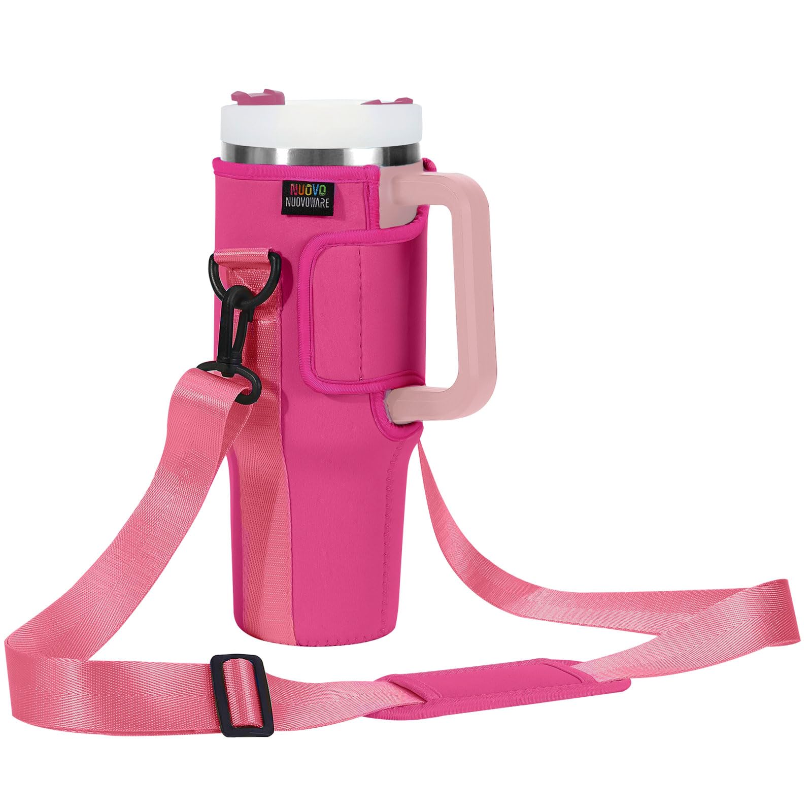 Nuovoware Water Bottle Carrier Bag Fits Stanley 40 Oz Tumbler With Handle, Water Bottle Bag With Adjustable Shoulder Strap, Neoprene Water Bottle Holder For Stanley Water Bottle Accessories