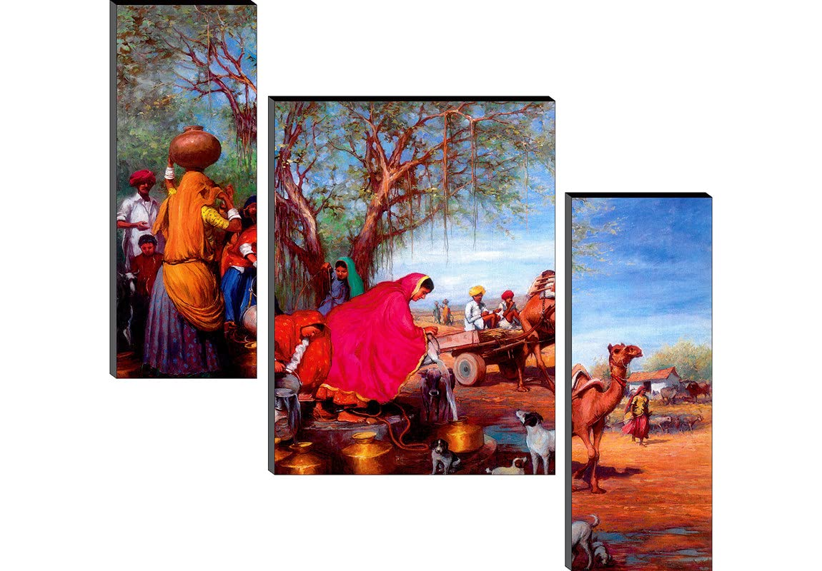 6MM Rajasthani Village Panel Painting (SAJM1286)