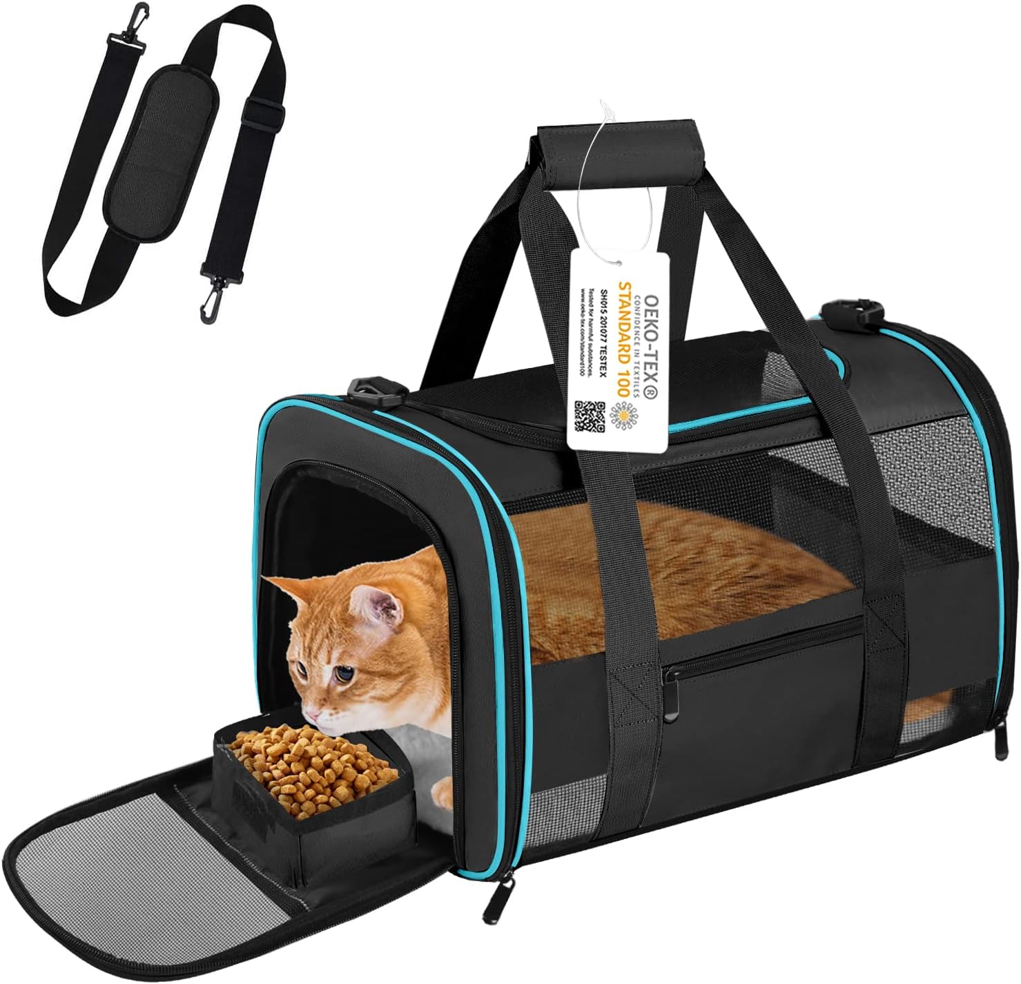Cat Carrier Dog Carrier Pet Carrier Airline Approved for Small Dogs Medium Cats Puppies Under 15 Lbs, Collapsible Soft Sided Dog Travel Carriers for Puppy and Kitten