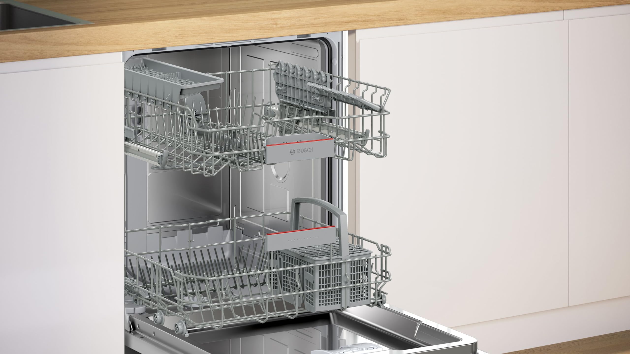 Bosch Serie 4 SMU4ETS08E Unterbau-Geschirrspüler 60 cm Edelstahl, leise, Programmassistent, automatische Türöffnung