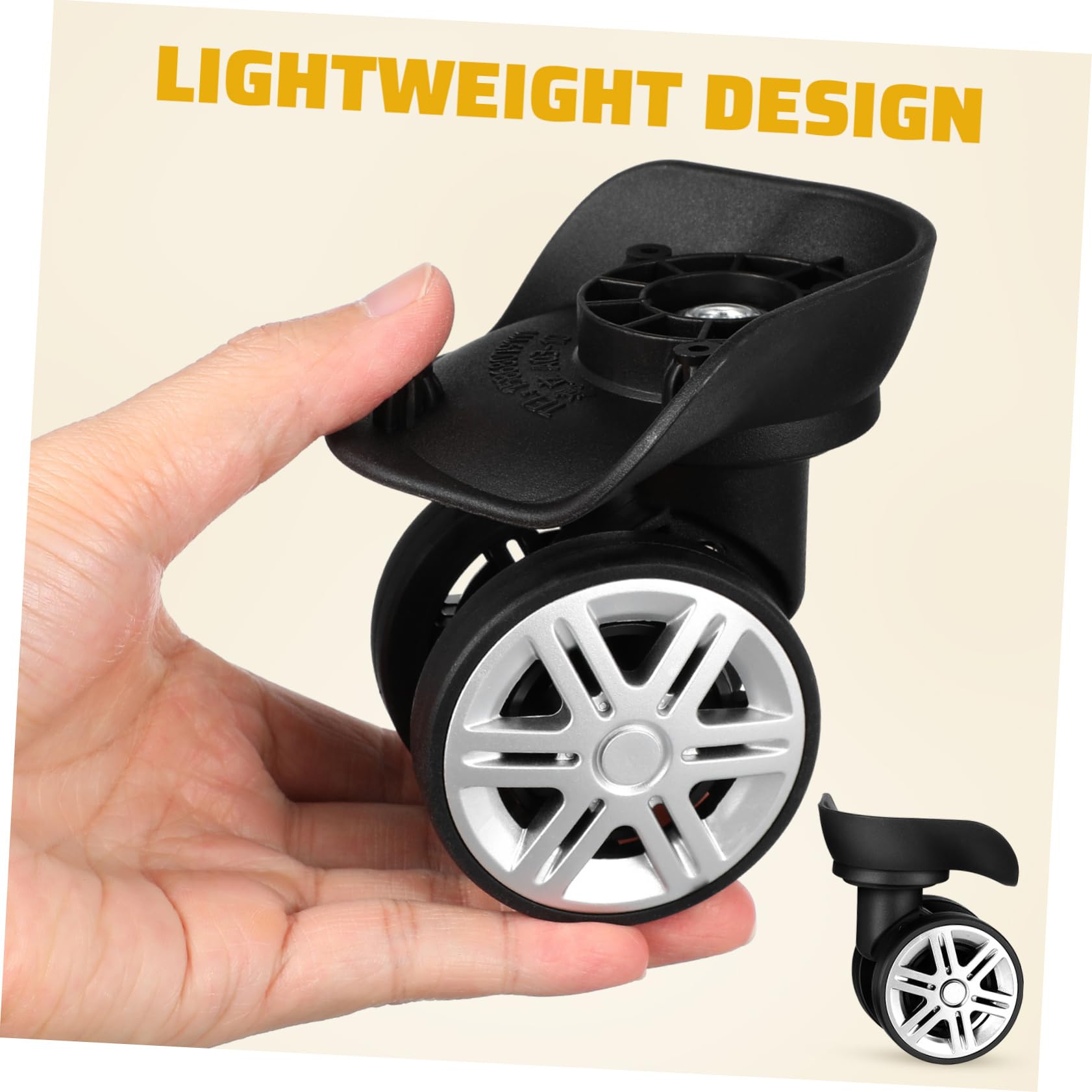 Lot de 4 roulettes pour Valise en Abs Design Double-Roue, Remplacement Compatible Trolley, Direction Flexible Suspendre Renforcée