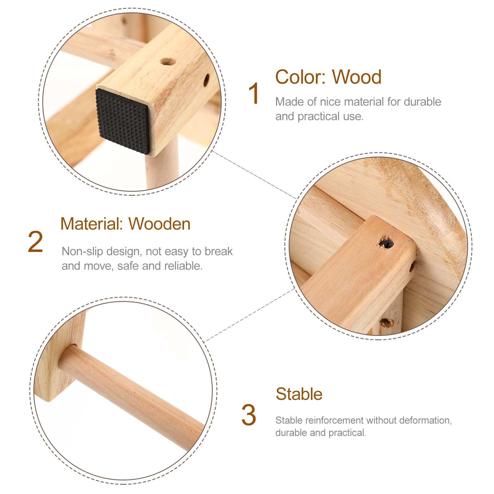 Mini sgabello rotondo in legno antiscivolo creativo 25 x 25 cm – perfetto per cambiare le scarpe del bagno, accovacciarsi o usare il WC, decorazione per la casa, design salvaspazio