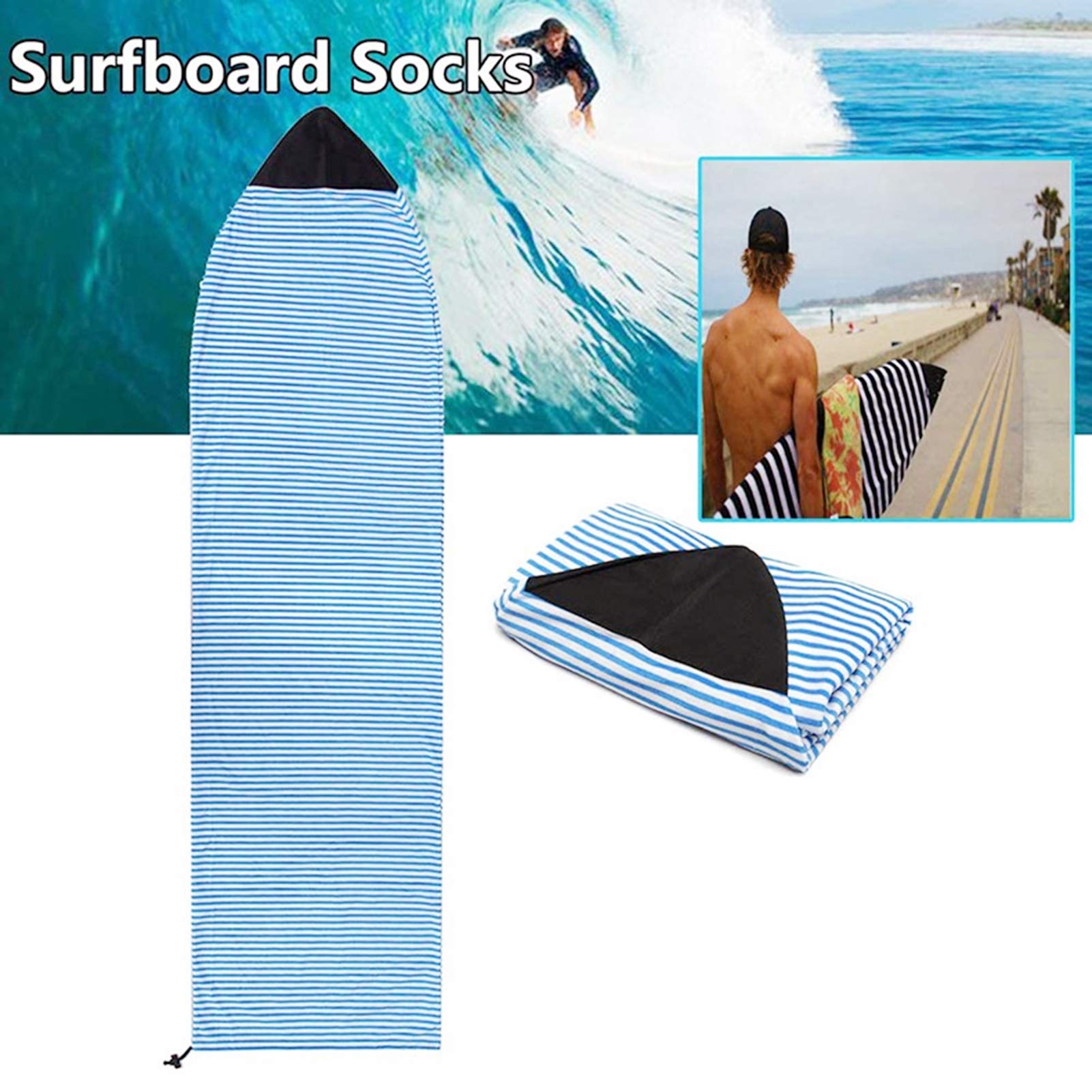 Housse de chaussette de surf extensible à séchage rapide avec cordon de serrage