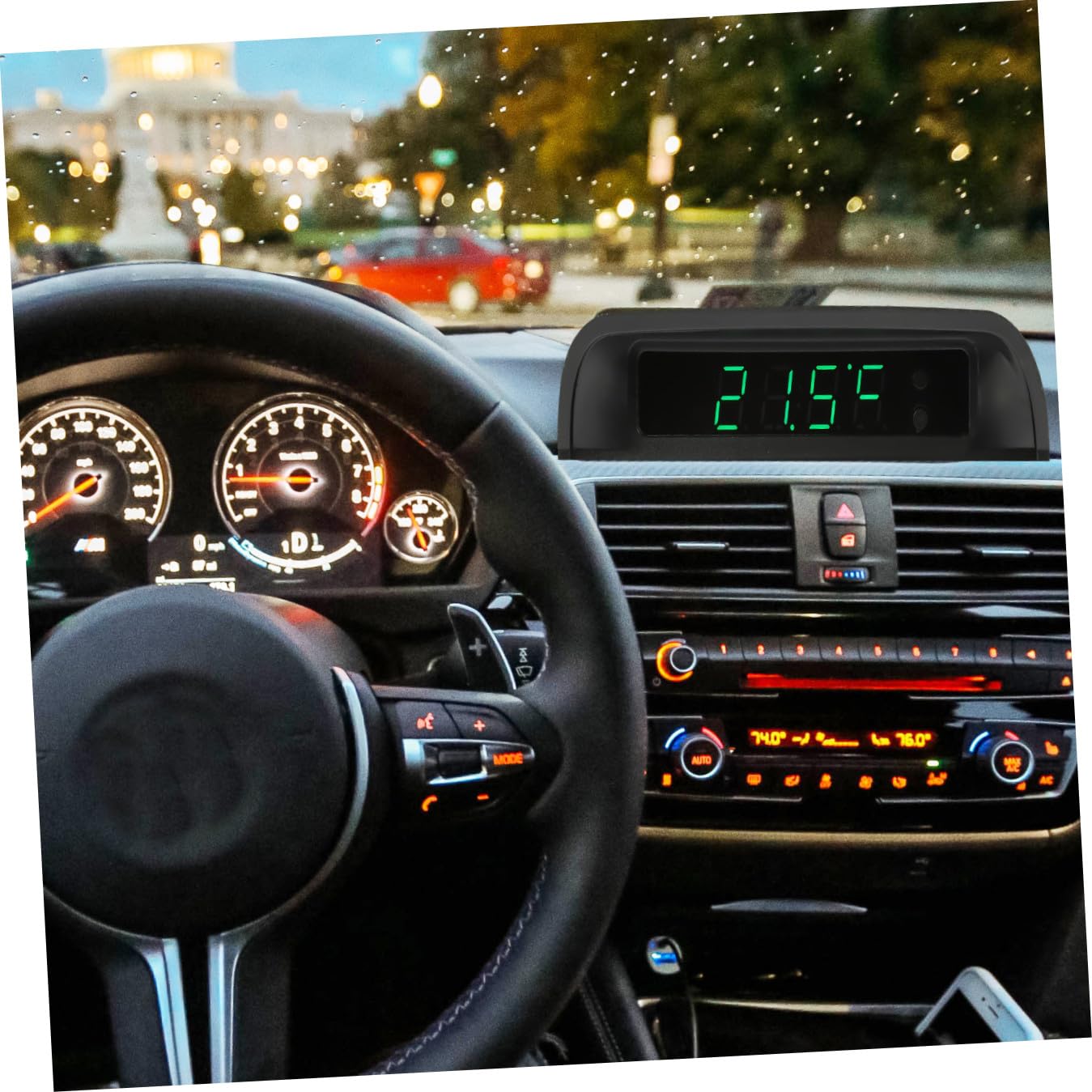 1pc Car Clock High Precision Vehicle Clock for Use Solar Car Accessory for Decoration and Convenience