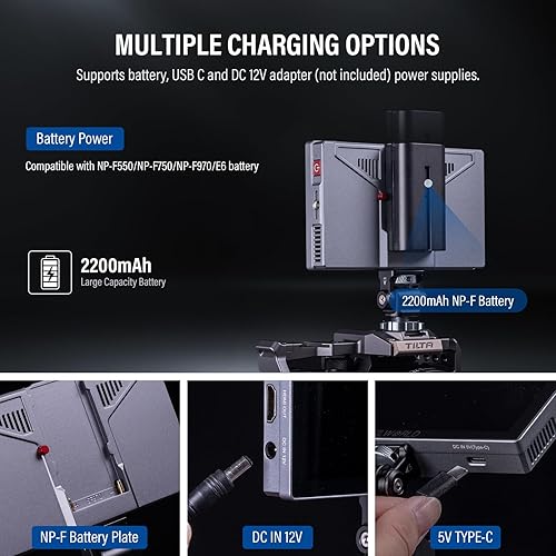Miniatura 6 de FEELWORLD P6X Monitor de pantalla táctil de campo de cámara 5.5 pulgadas 1000 Nit con carcasa de aluminio 1920x1080 IPS 9:16 Maker HDMI2.0 3D LUT