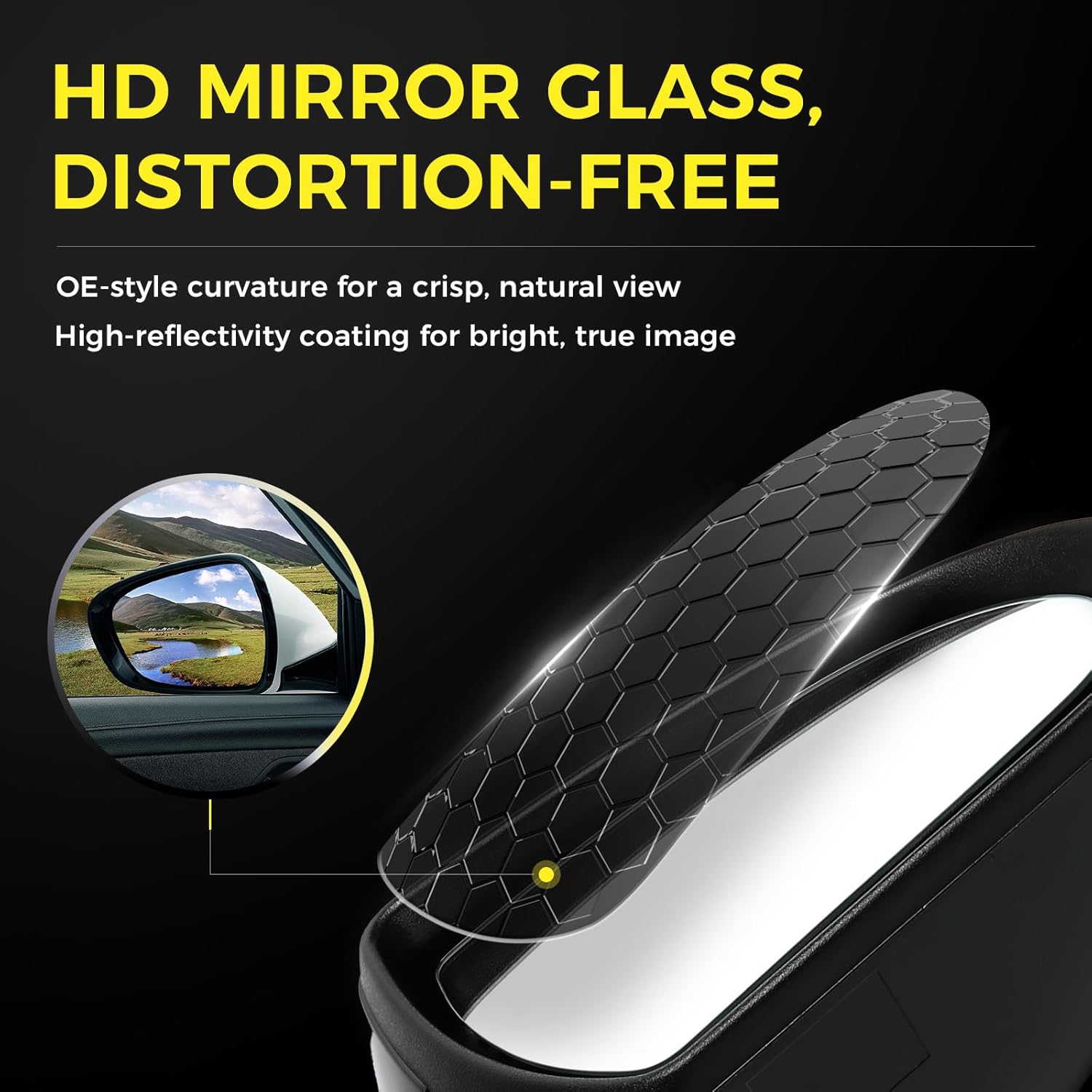 Driver Side Mirror (Left/LH) Compatible with Hyundai Elantra 2017-2020, Power-Adjust, Power-Folding, w/Turn Signal, 7-Pin Connector, White, Replaces 87610F3020, HY1320226