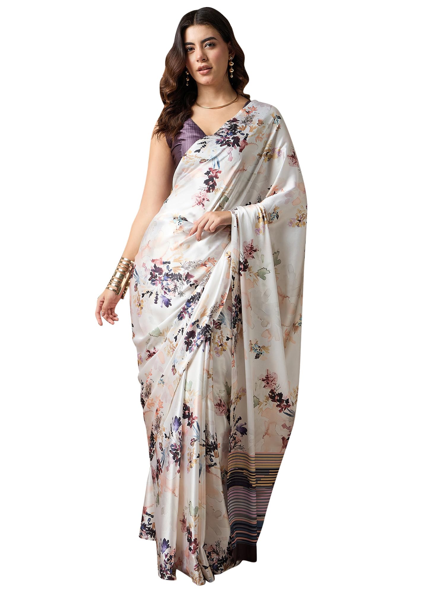 Women's Multicolor Satin Silk Floral Printed Saree With Unstitched Blouse (SATIN1403_RJ11_Parent)-image-46