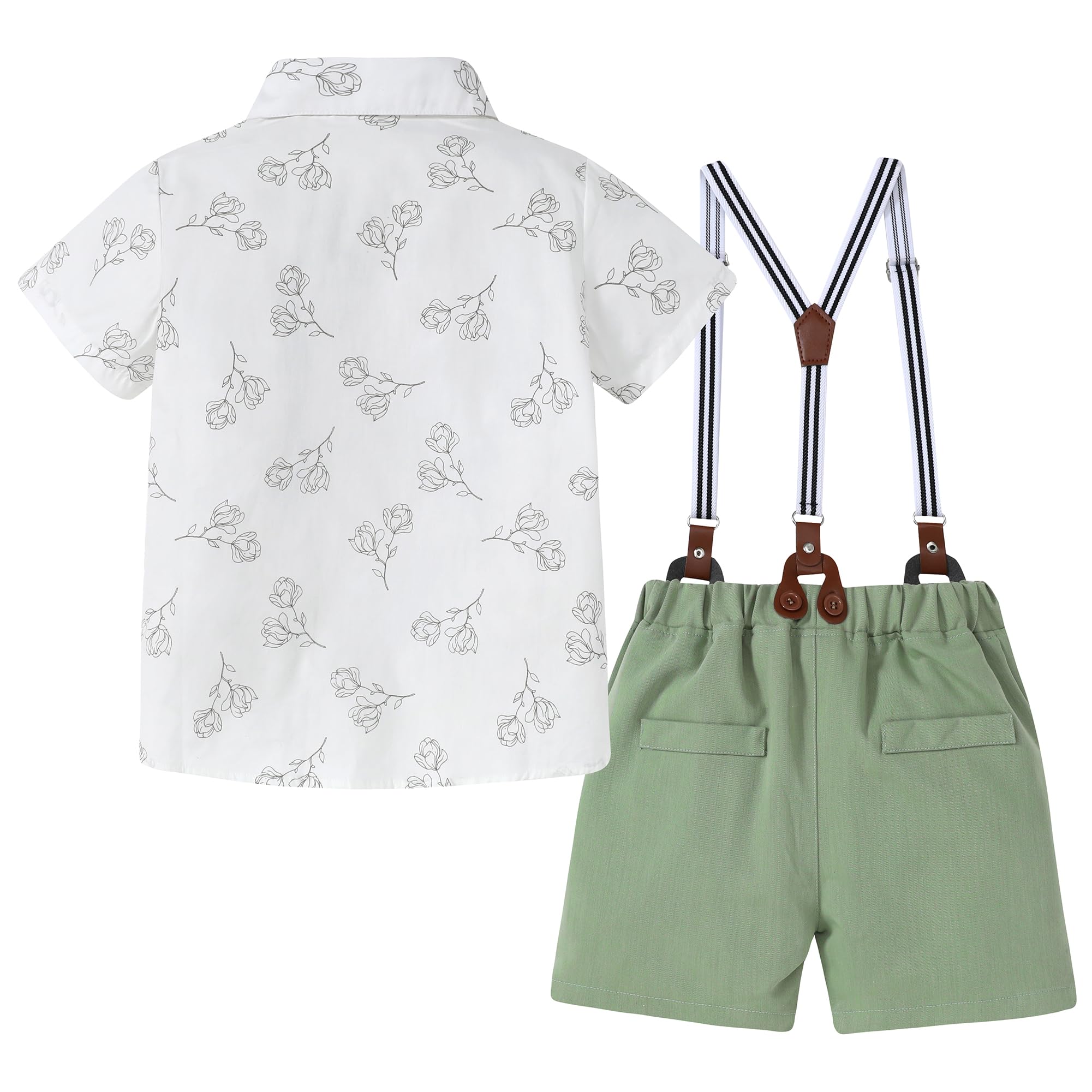 ZOEREA Jungenkleidung für Kinder, formeller Anzug, Sommer, kurzärmeliges Hemd und Shorts, Gentleman-Outfit, 2-teiliges Bekleidungsset, 5–10 Jahre