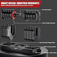 Vista 5 de Adjustable Dumbbells Set of 2, 25LBS Adjustable Weight Dumbbells Set, 5 in 1 Free Weights with Anti-Slip Handle for Home Gym, Full-Body Strength