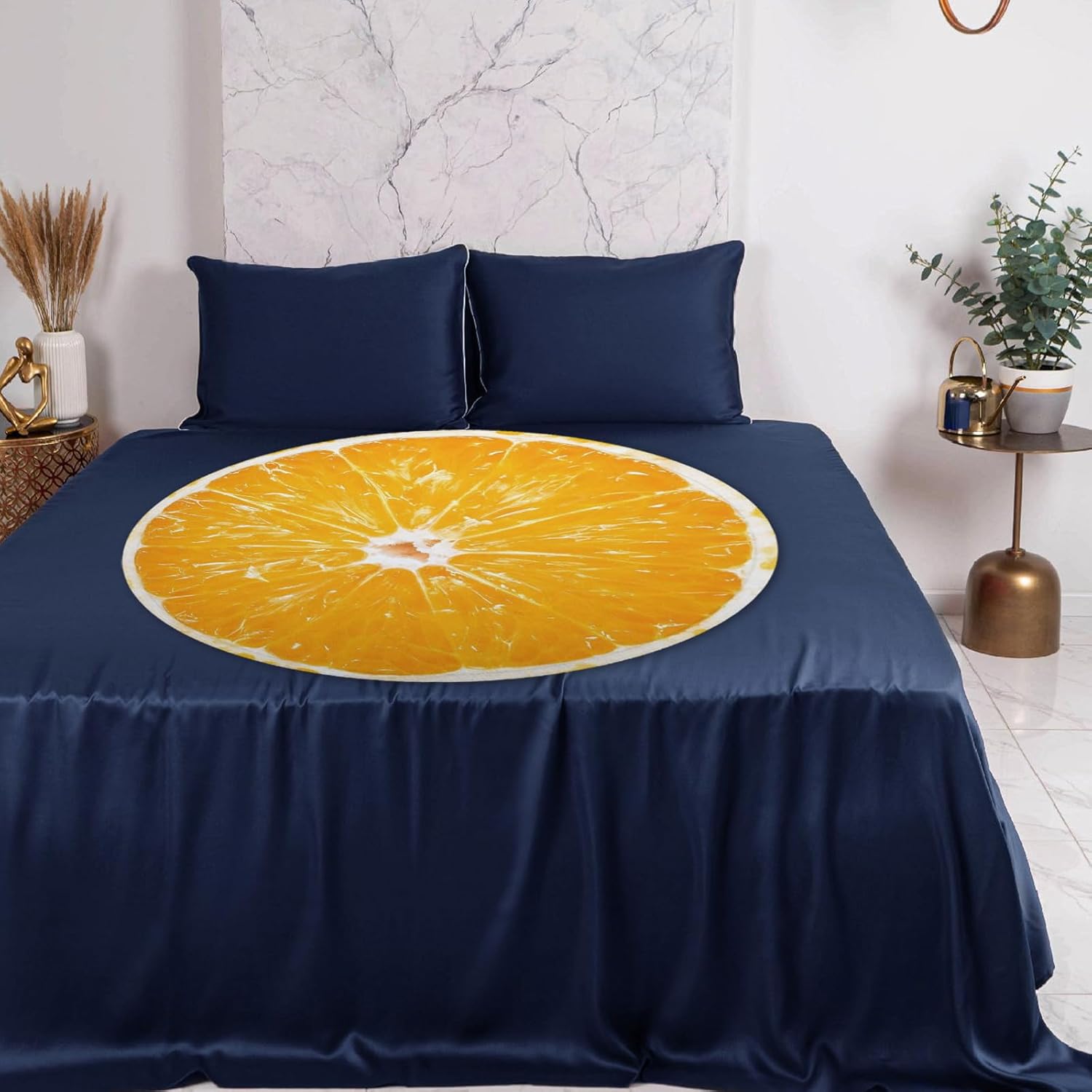ARESD Food Throw Blanket Orange, Realistic Funny Orange Blanket for Adults and Kids, Ronud Novelty Fruits Printed Blanket for Couch,Sofa,Bed, Fun Comfy Cozy Gifts for Boys,Girls 71 Inches