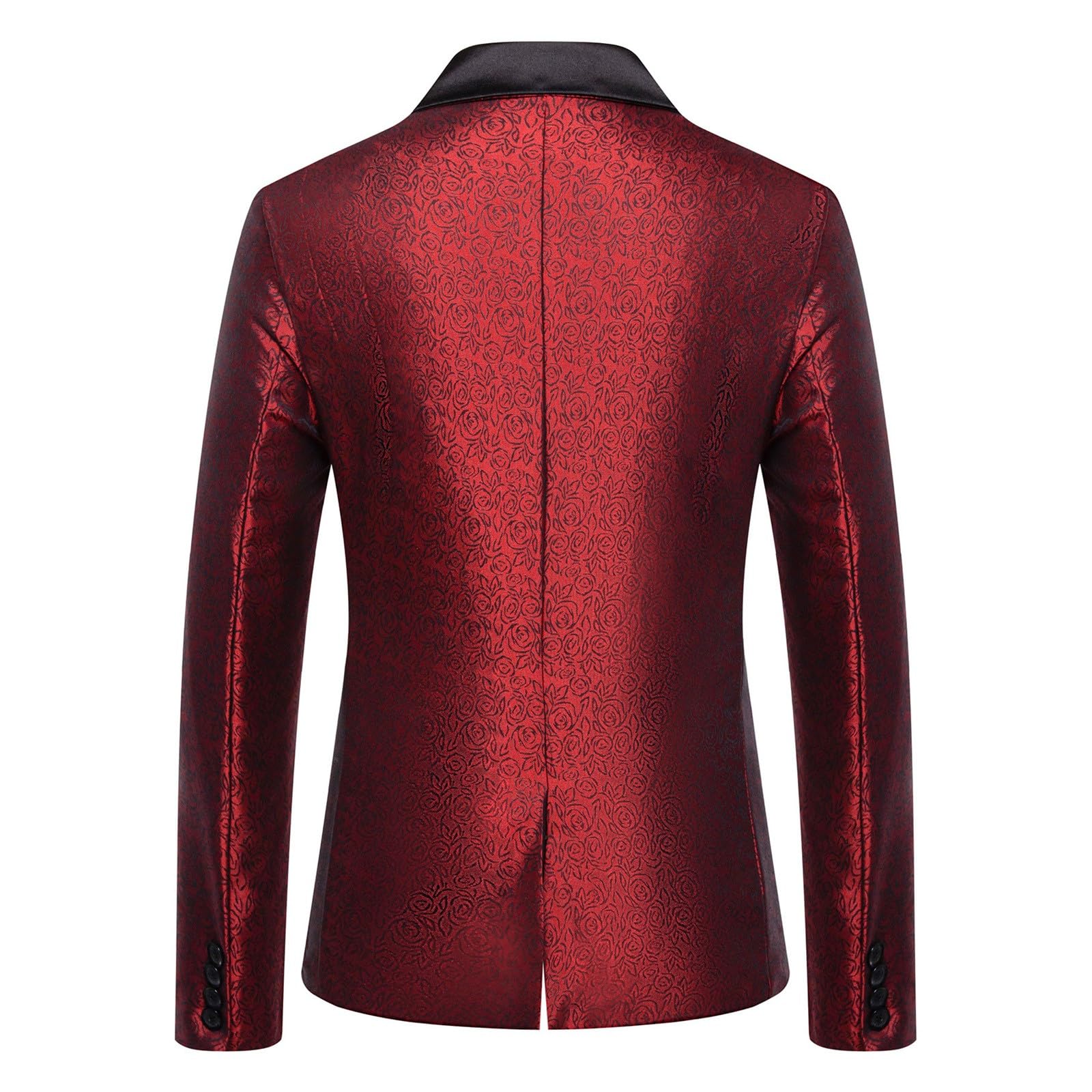 Generisch Tuta da uomo, 2 pezzi, abito da sera, festivo, motivo floreale in rilievo, giacca e pantaloni lunghi, discoteca, spettacolo, studio fotografico, lucido, per feste, carnevale, elegante set da