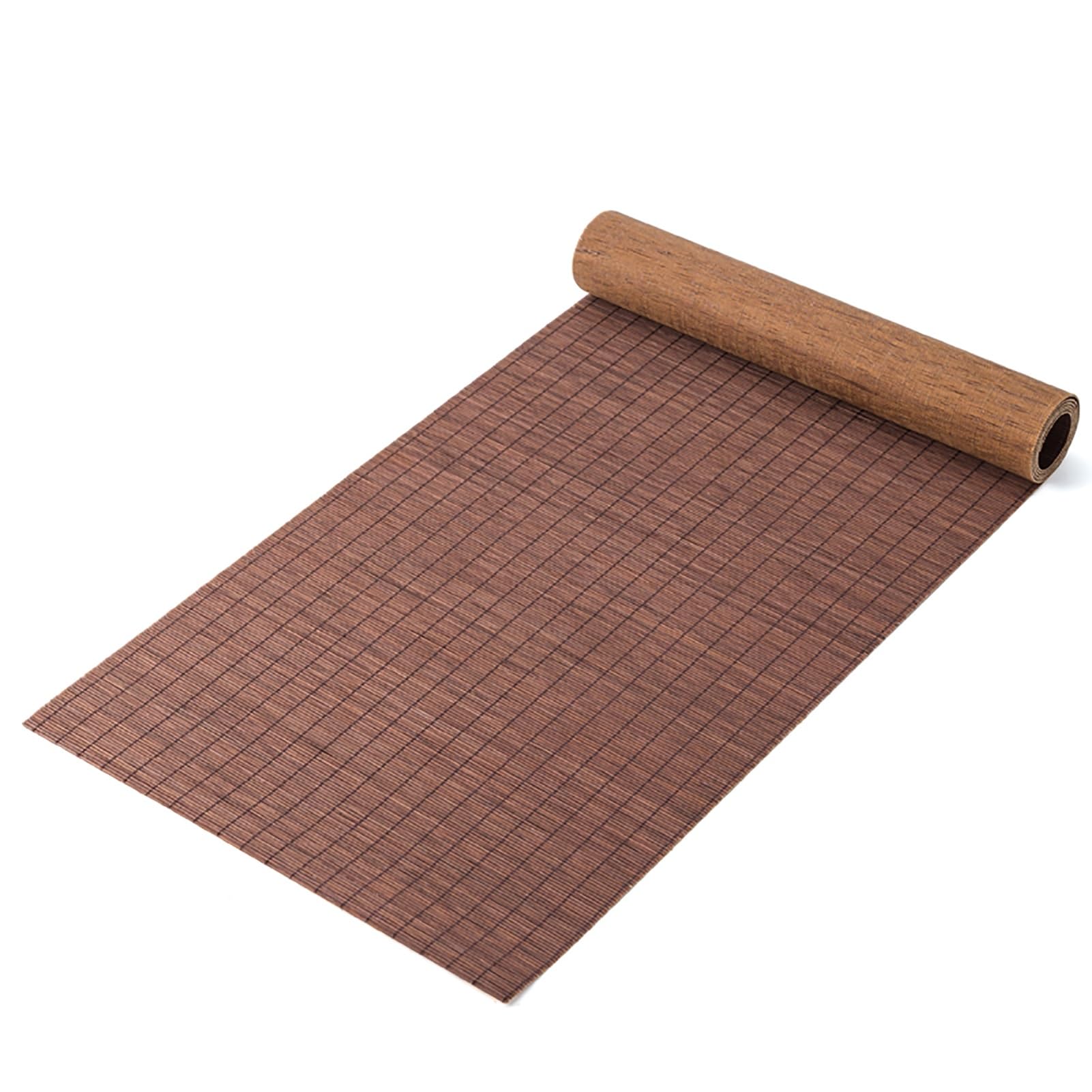 Tapis de table imperméable aspect bois marron de 210x30cm pour buffet de restaurant