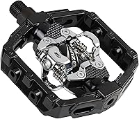 Vista 1 de VENZO Shimano SPD compatible con bicicleta de montaña CNC Cr-Mo pedales sellados con tacos
