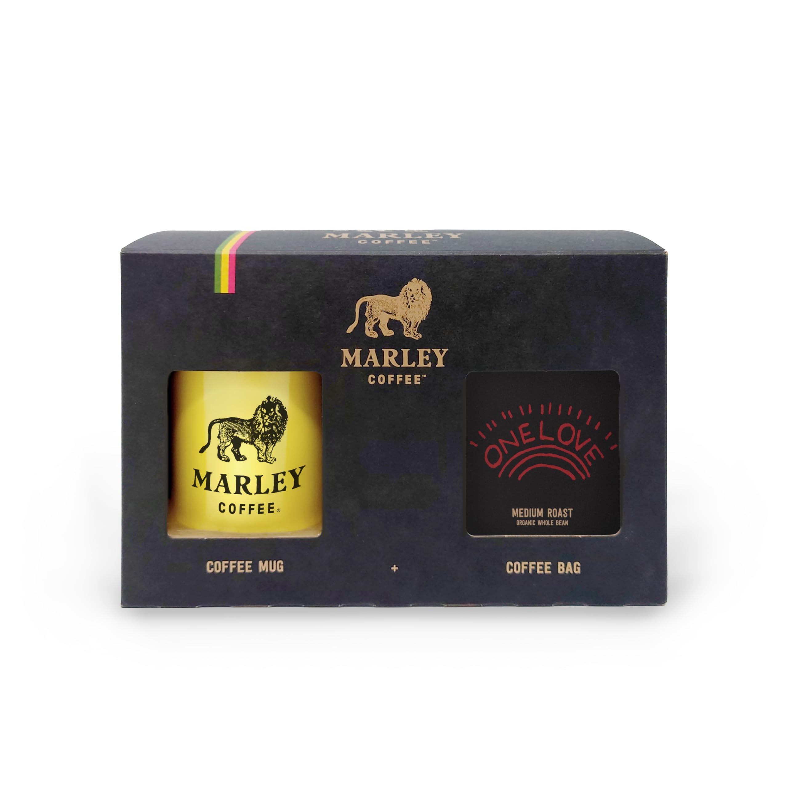 Gift Set - One Love Coffee Beans 227g And Marley Coffee Mug - Presentation Gift Box - From The Marley Family - Medium Roast