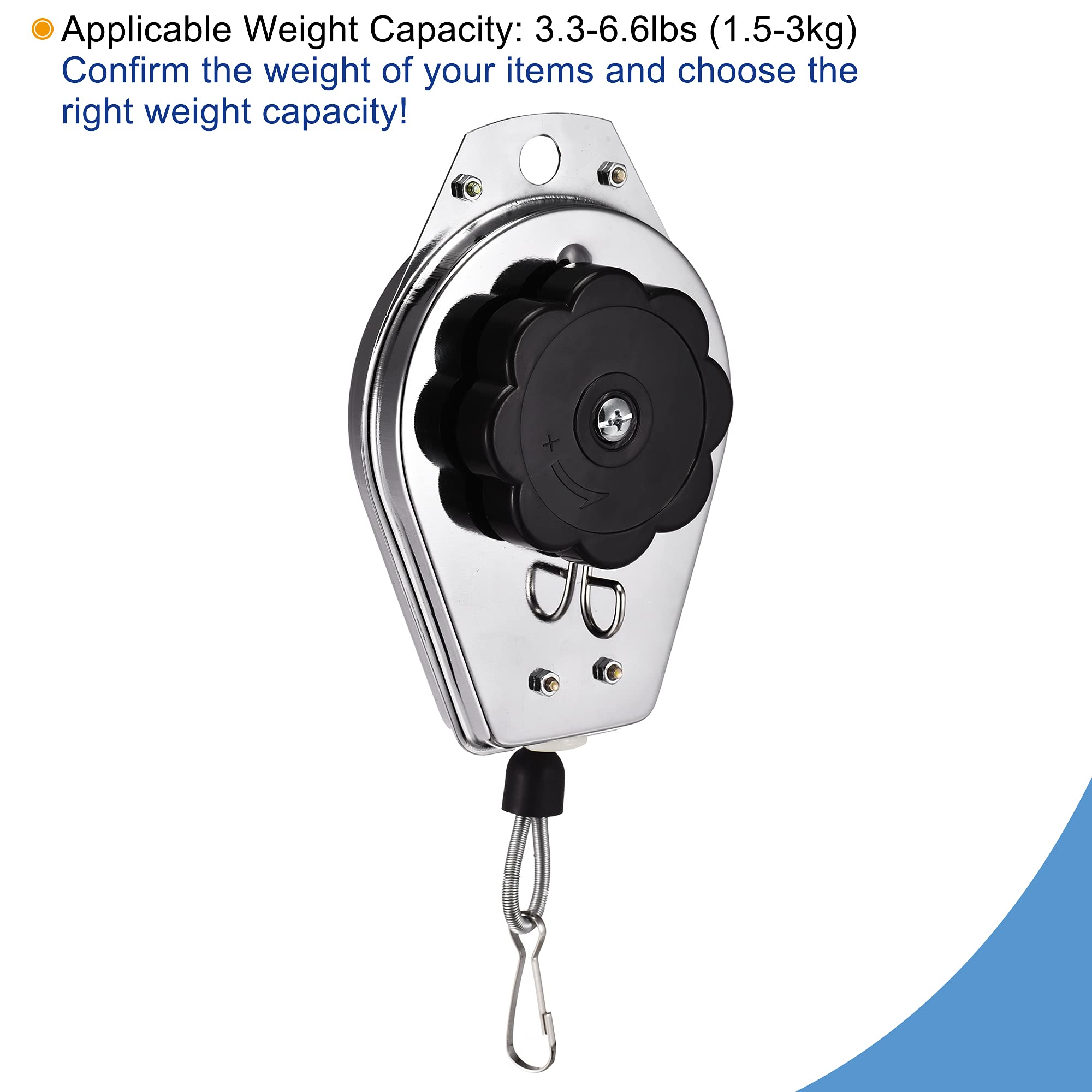 sourcing map Einziehbar Federzug Werkzeughalter Aufhängevorrichtung 3.3-6.6lbs (1.5-3kg) Rot für Fließband mit Montagezubehör