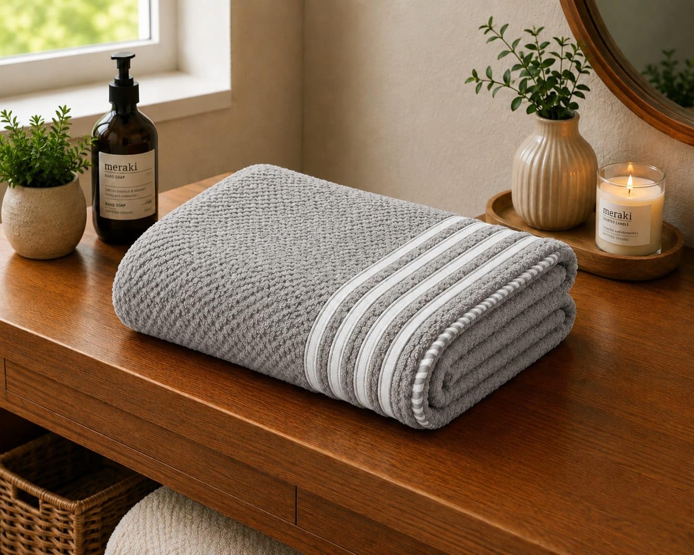Kiyro 100% Cotton Towels for Bath | Towels for Bath Large Size Bath Towel - Soft & Absorbent | 500 GSM | Towel for Men/Women | Urban Comfort | 70 cms x 140 cms Purple.Sweet.pop (Light Grey)-image-34