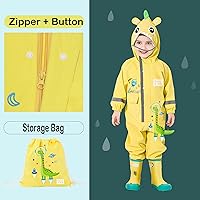 Vista 4 de Traje impermeable de una pieza para niños y niñas Fewlby, para lluvia, talla S-XL, 1-6 años