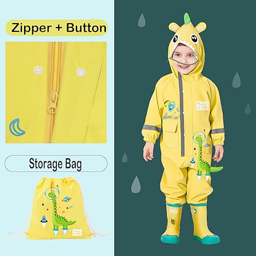 Miniatura 4 de Traje impermeable de una pieza para niños y niñas Fewlby, para lluvia, talla S-XL, 1-6 años