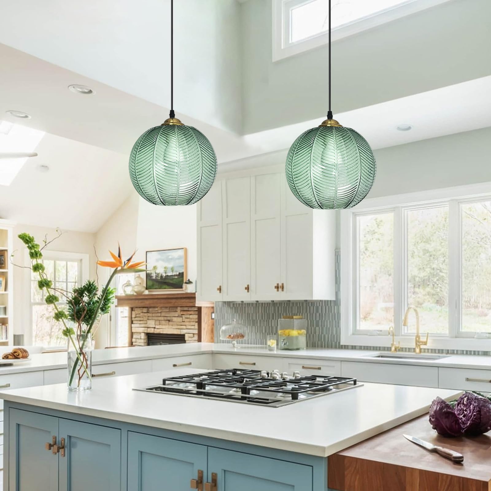 Suspension îlot Cuisine 3 Globes Multicolores Nova Couleur Ambre Pier Import | La Redoute