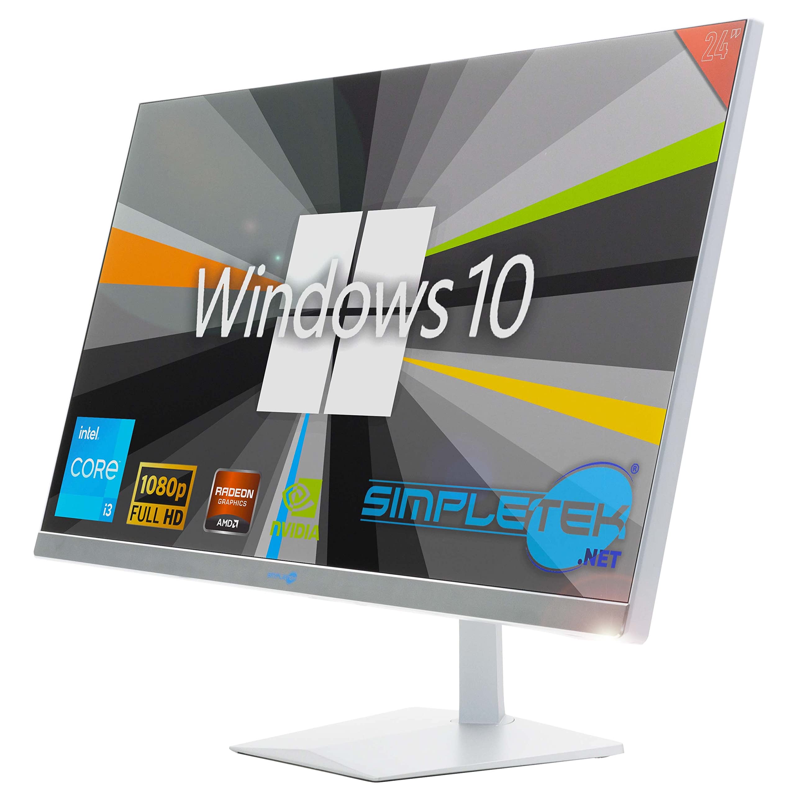 SIMPLETEK - PC All in One 24" FHD 60Hz Core i3 Windows 10 | Tarjeta gráfica dedicada GTX1650 4GB | 16GB RAM SSD 2TB | Trabajo, Gaming