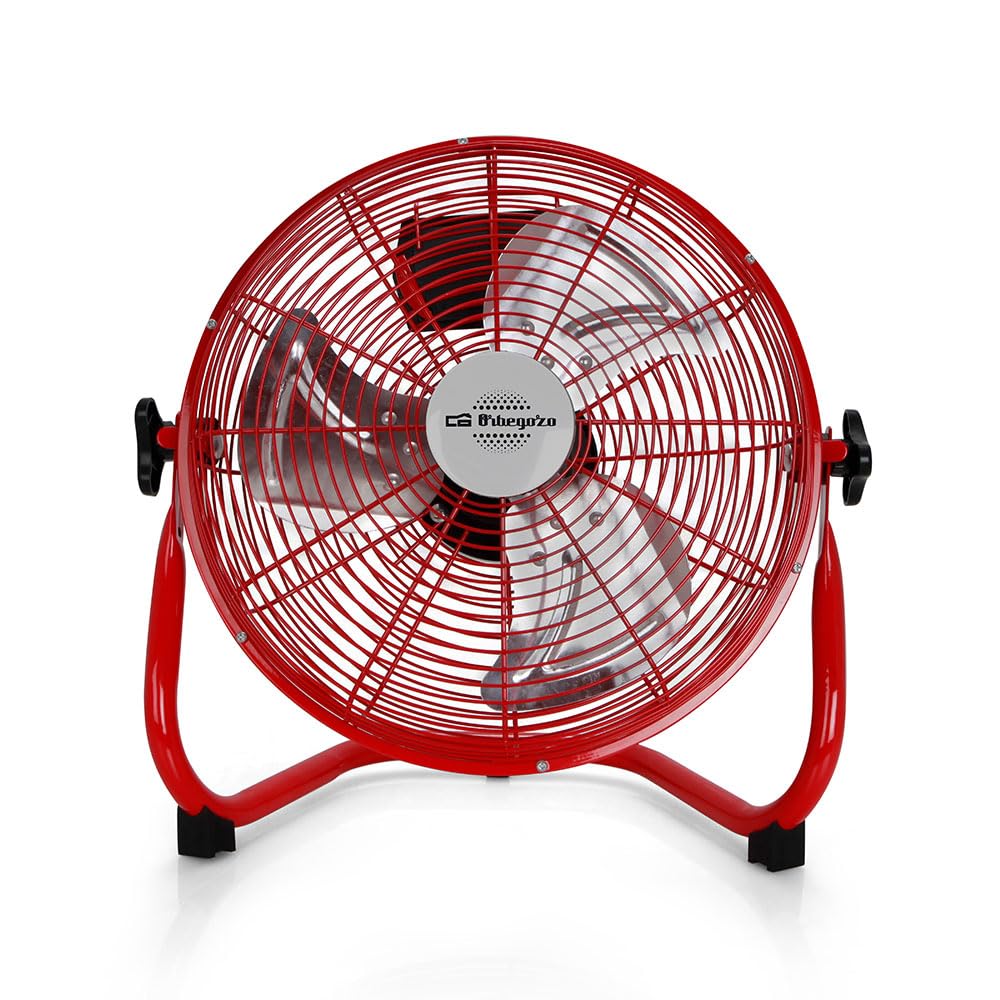 Orbegozo PW 1431, Ventilador industrial ,cabezal regulable, 45 W, aspas metálicas de 30 cm , asa de Transporte, Rejilla de Seguridad, 3 velocidades