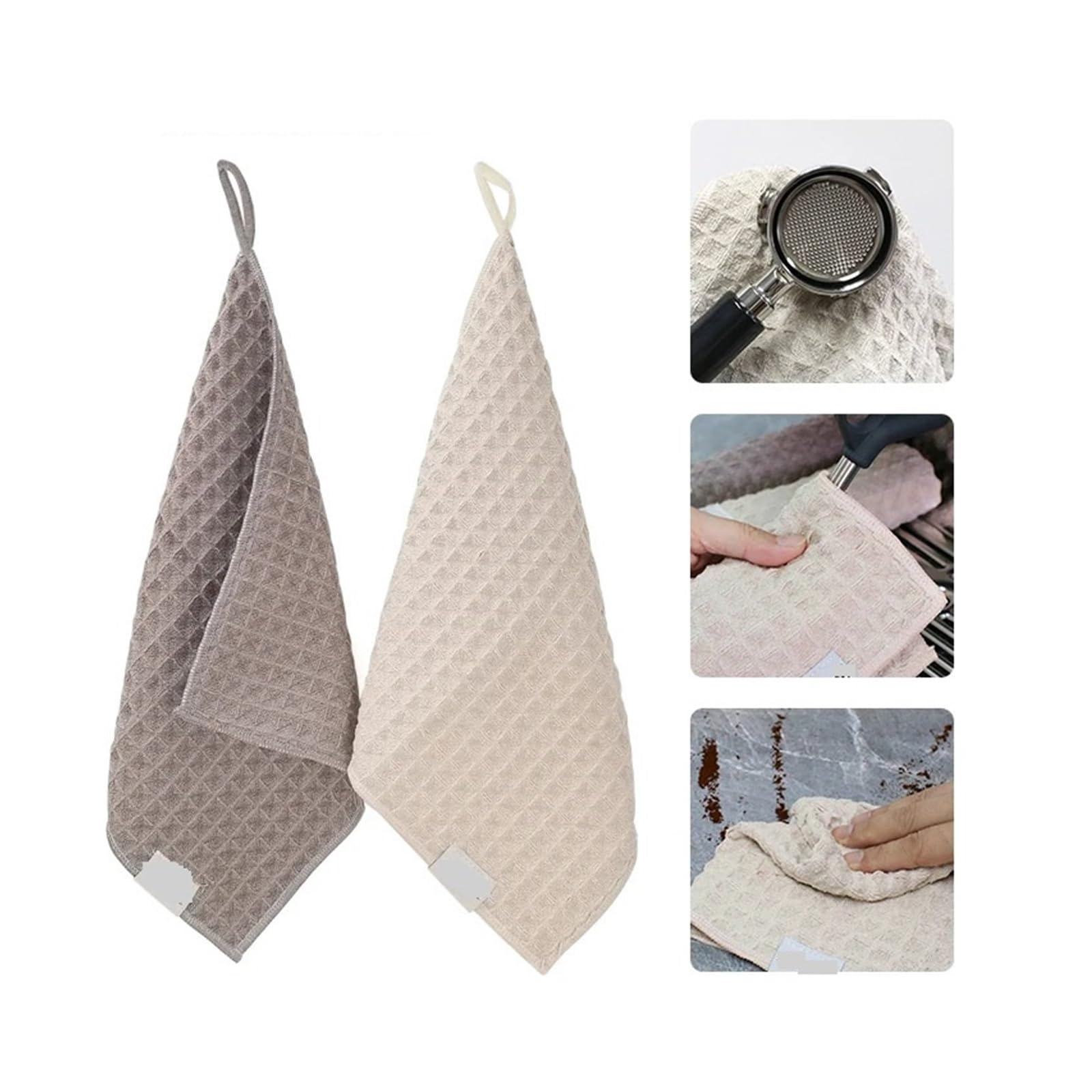 Toallas de café for Barista, Trapo súper Absorbente, paño Cuadrado for Agua, Utensilios Cocina for el hogar, Accesorios for máquina Barista Paños para café(4pcs A)