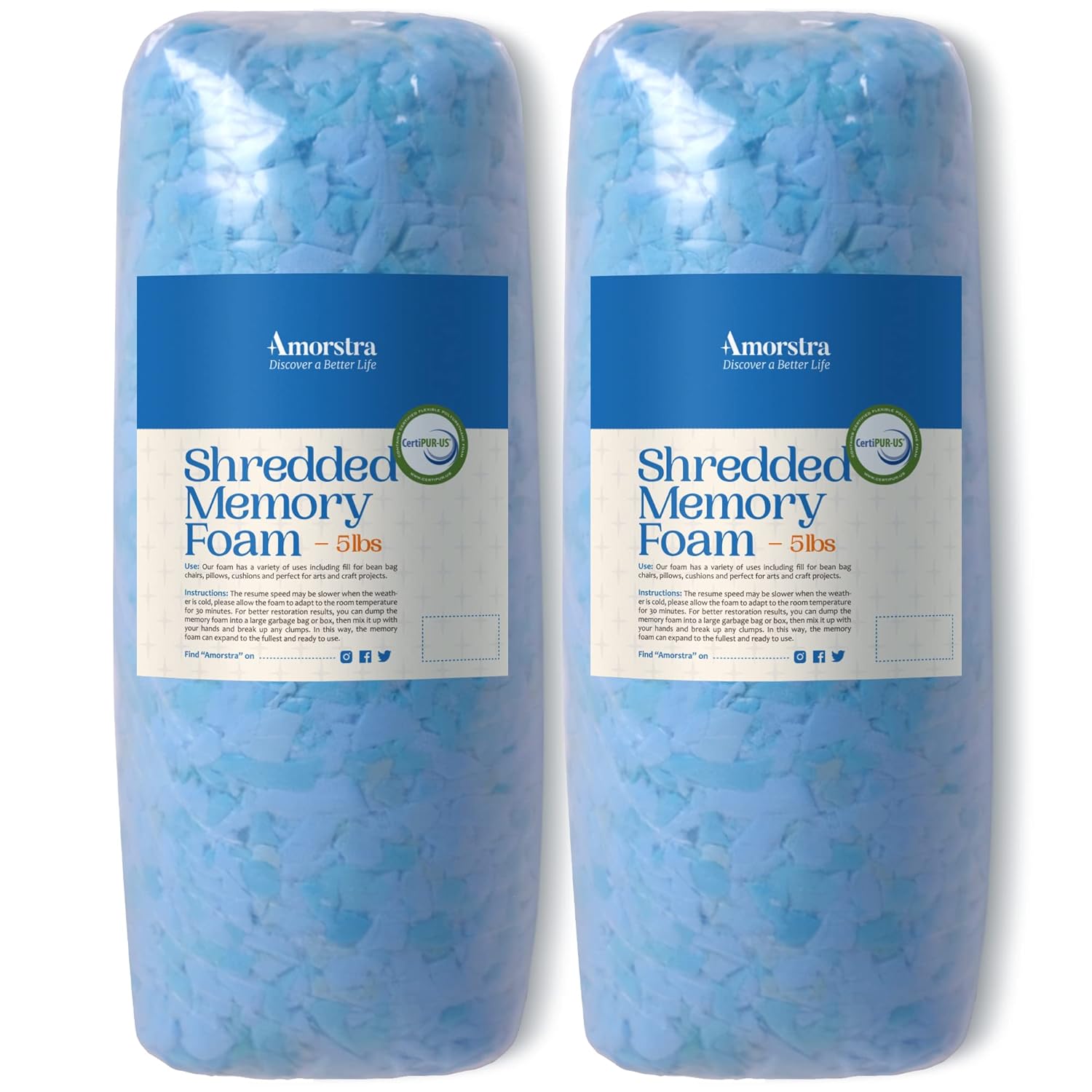 Buy Amorstra Bean Bag Filler Shredded Memory Foam Filling 10 Pounds