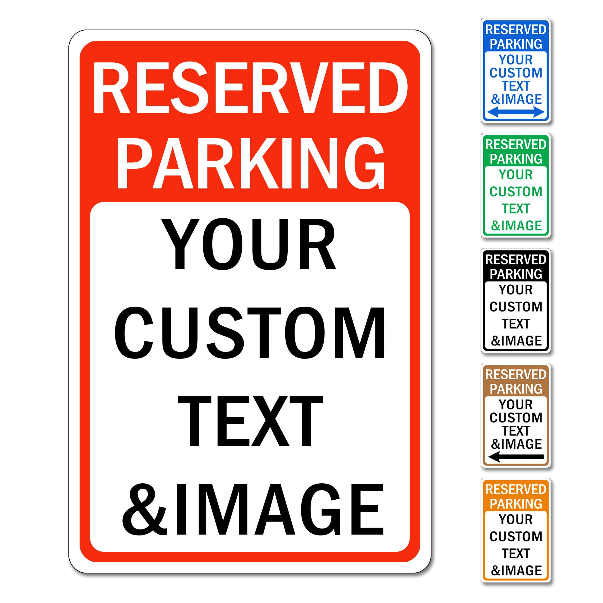 KK JONEIN Custom Metal Parking Sign for Outside 10”x7”, Reserved Parking Sign for Business, Weatherproof and Durable, .040 Aluminum, Reflective