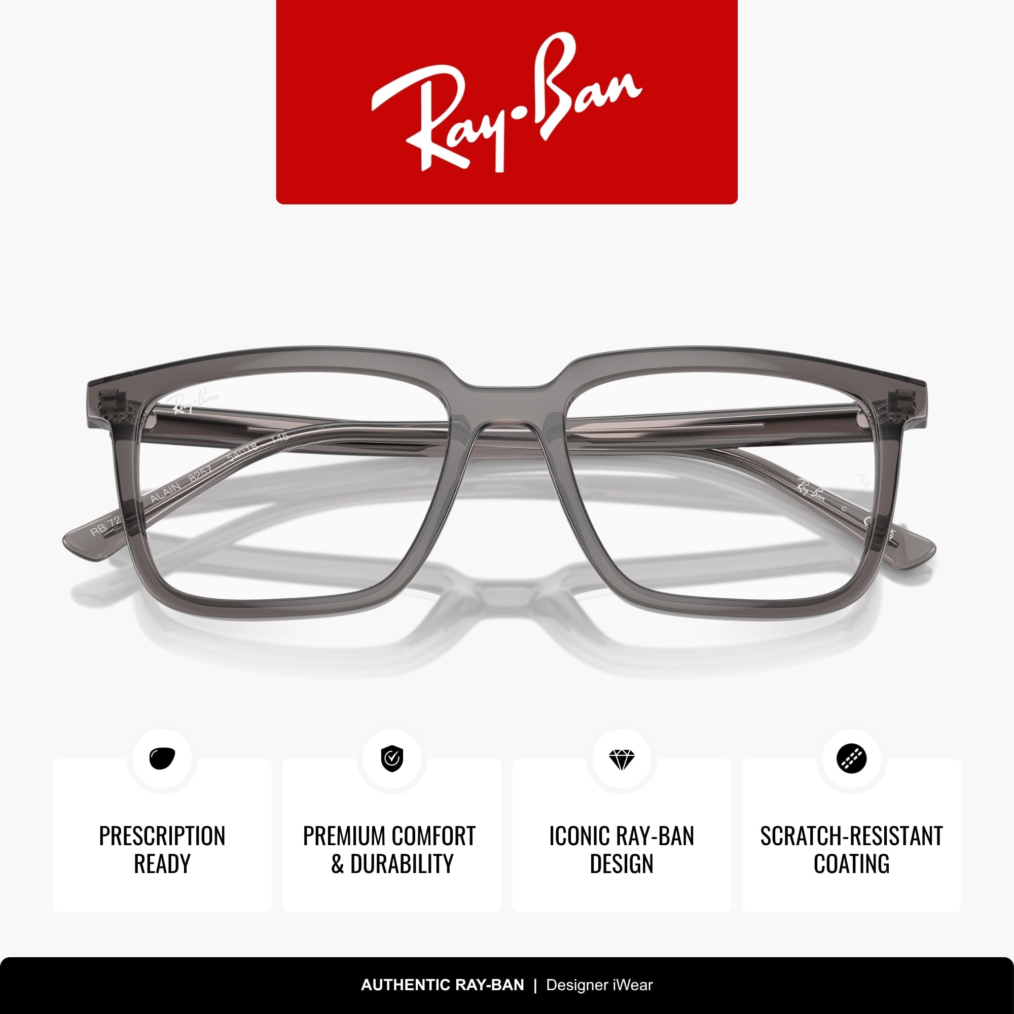 Ray-Ban Rx2242vf Wayfarer Ovale Basso Ponte Fit Quadrato Occhiali da Vista