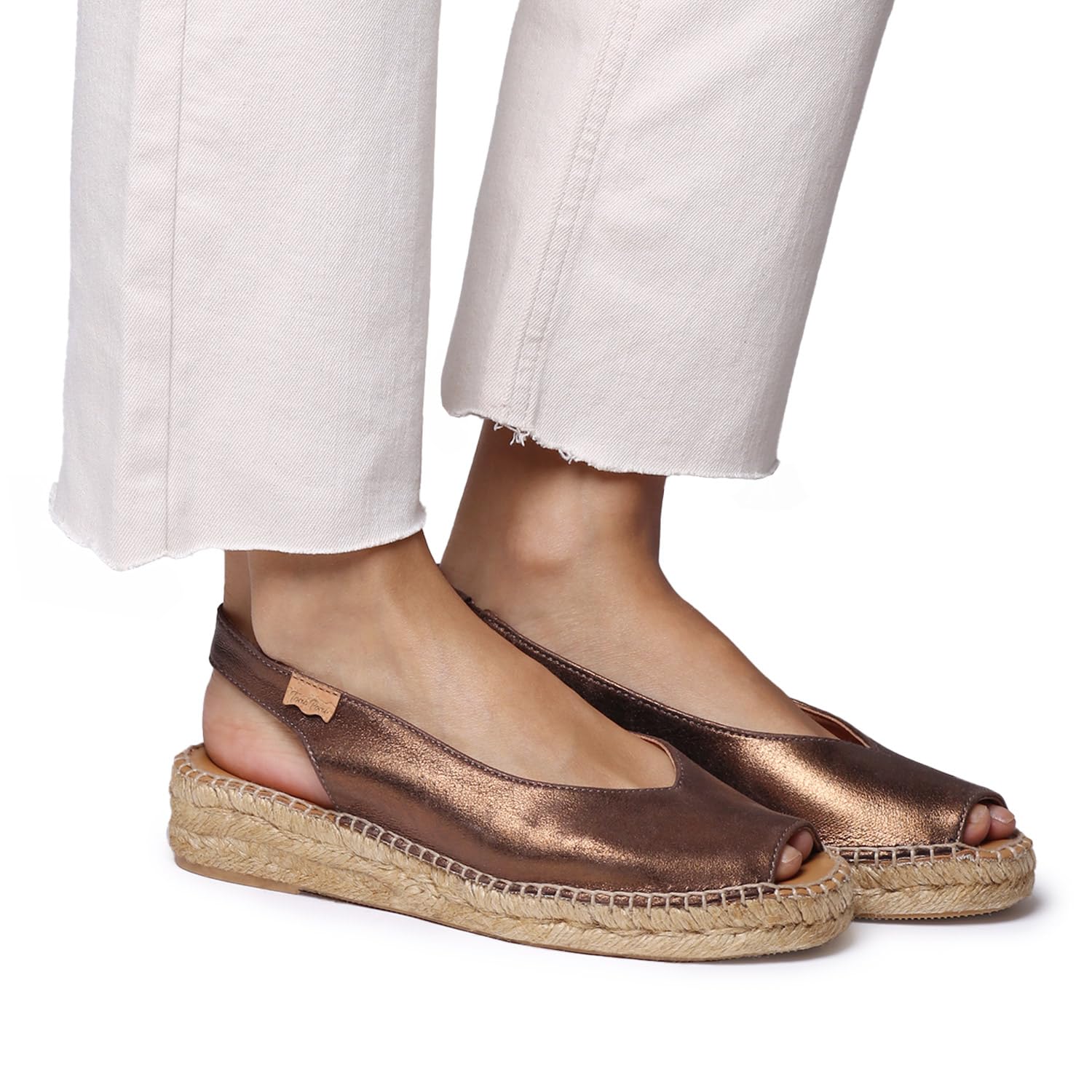 ERICA-AS - Espadrillas donna peep toe in pelle lucida