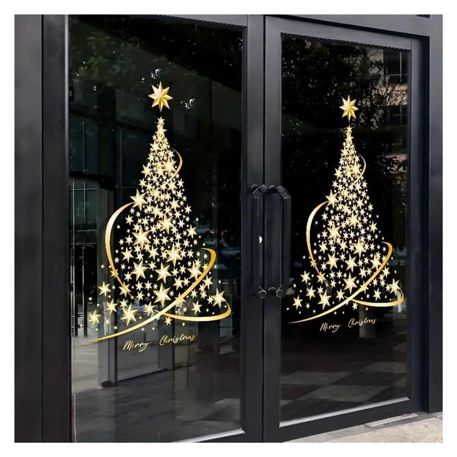 Décoration noel Autocollants de Noël for fenêtre, flocons de neige, for la maison, le bureau, décoration de Noël, décoration for la maison et les magasins sticker noël fenetre(2pcs)