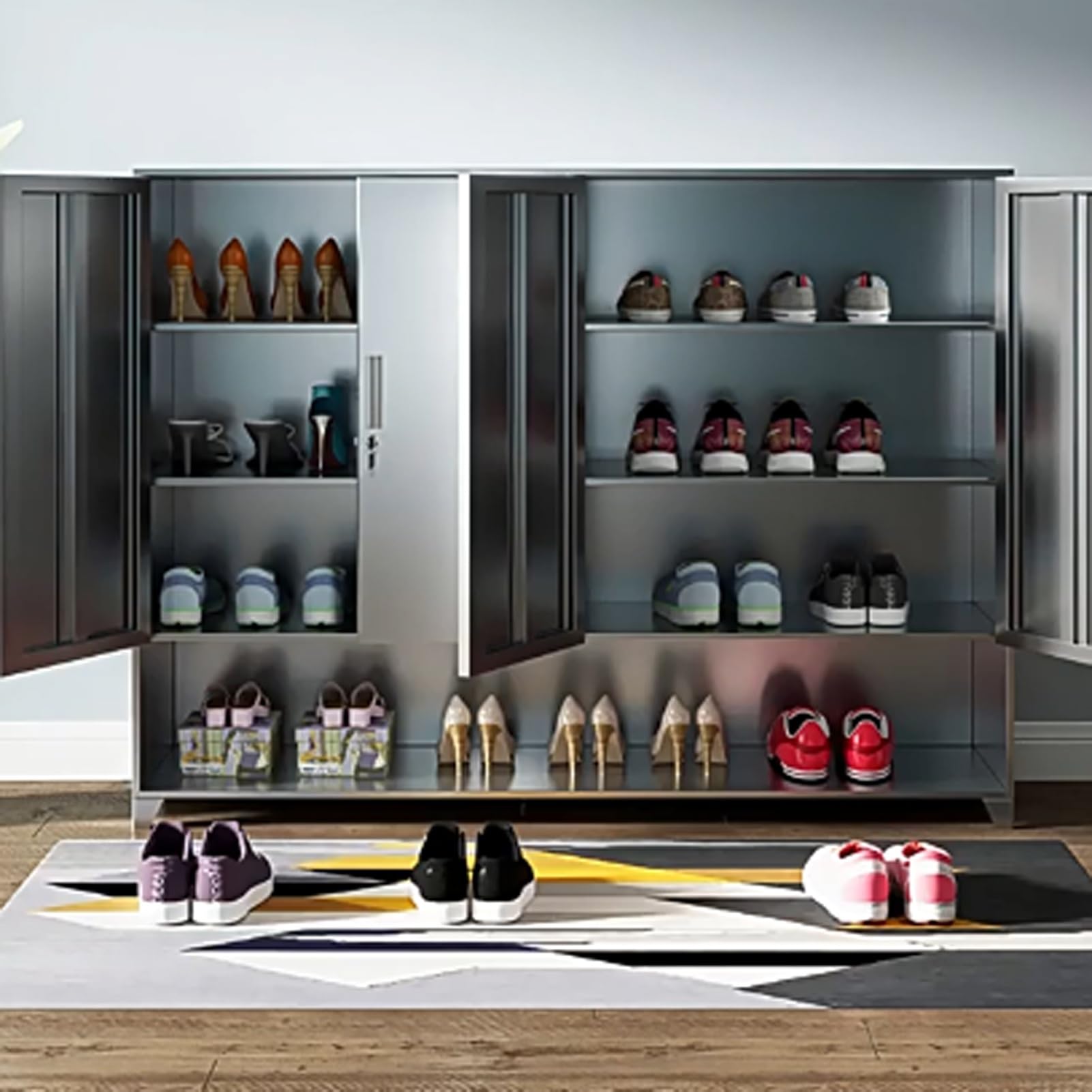 Armoire à chaussures de grande capacité, étanche et antirouille pour porte d'entrée, couloir, utilisation à la maison
