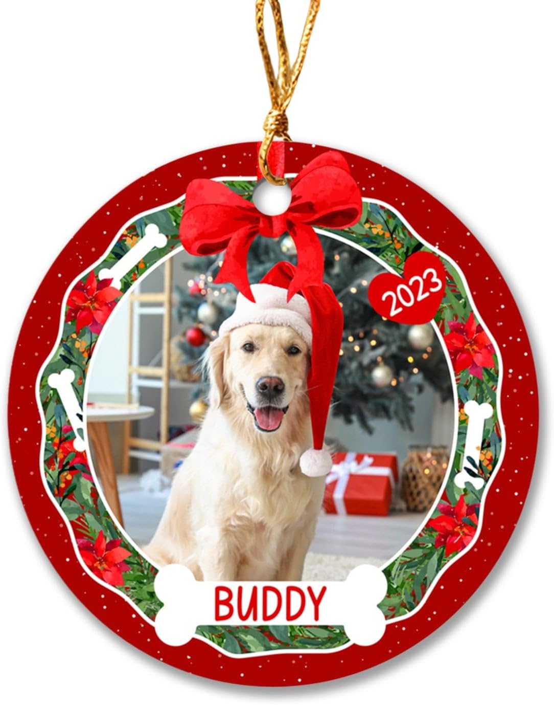 Personalized Dog Photo Frame Christmas Ornaments 2023 — free download