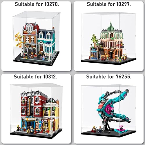 Vista 88 de Choowin Vitrina de acrílico para Lego Infinity Gauntlet 76191 para Lego Gauntlet 76223 para Lego Display Estuches de acrílico transparente grueso