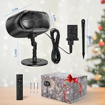 Christmas Projector Lights Outdoor - Upgrade Falling Vivid Snowflake [Energy Class F]