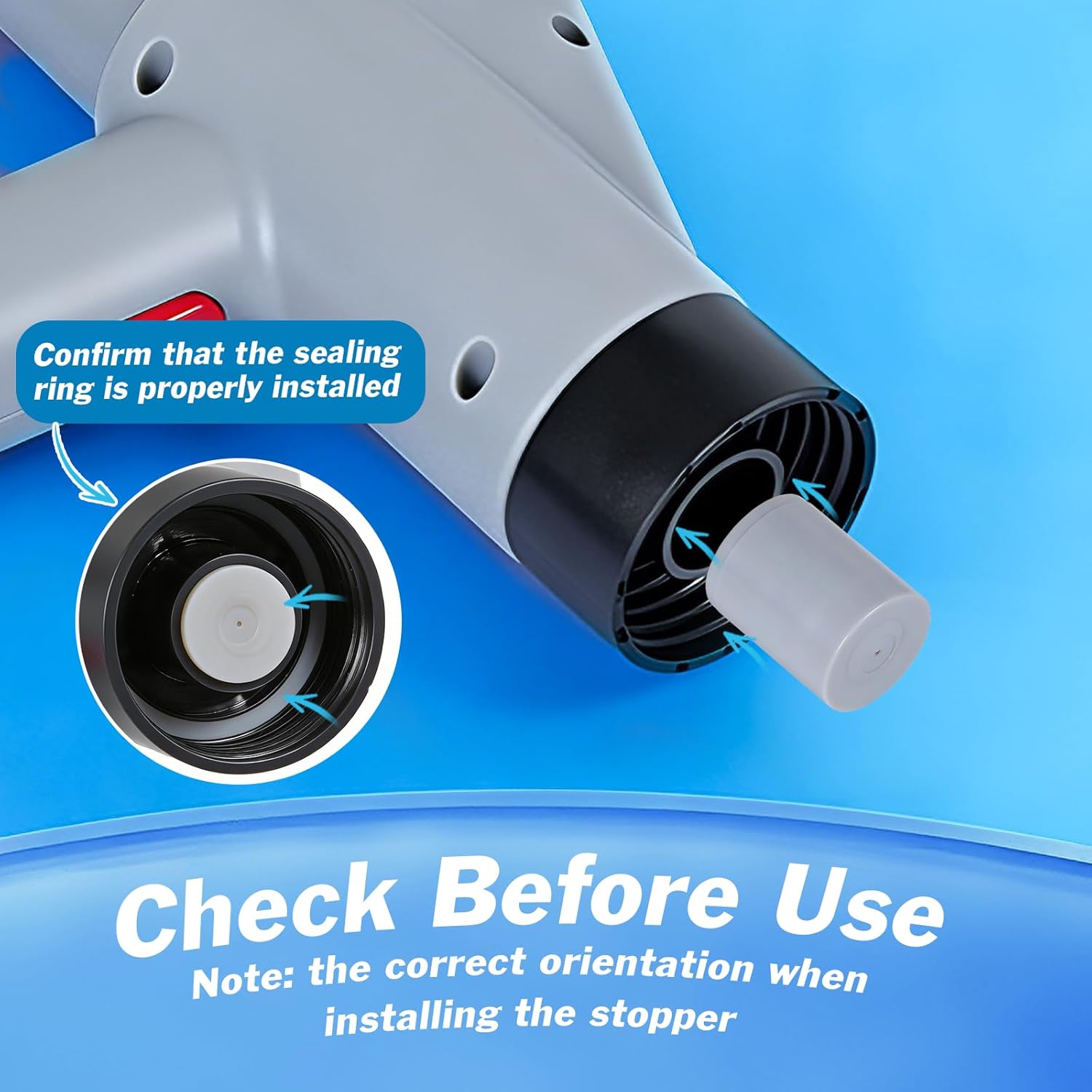High Pressure Toilet Plunger, Toilet Snake Air Drain Blaster with Real -Time Barometer, Heavy Duty Drain Clog Remover for Bathroom, Floor, Shower, Kitchen Clogged (Gery-Manual)