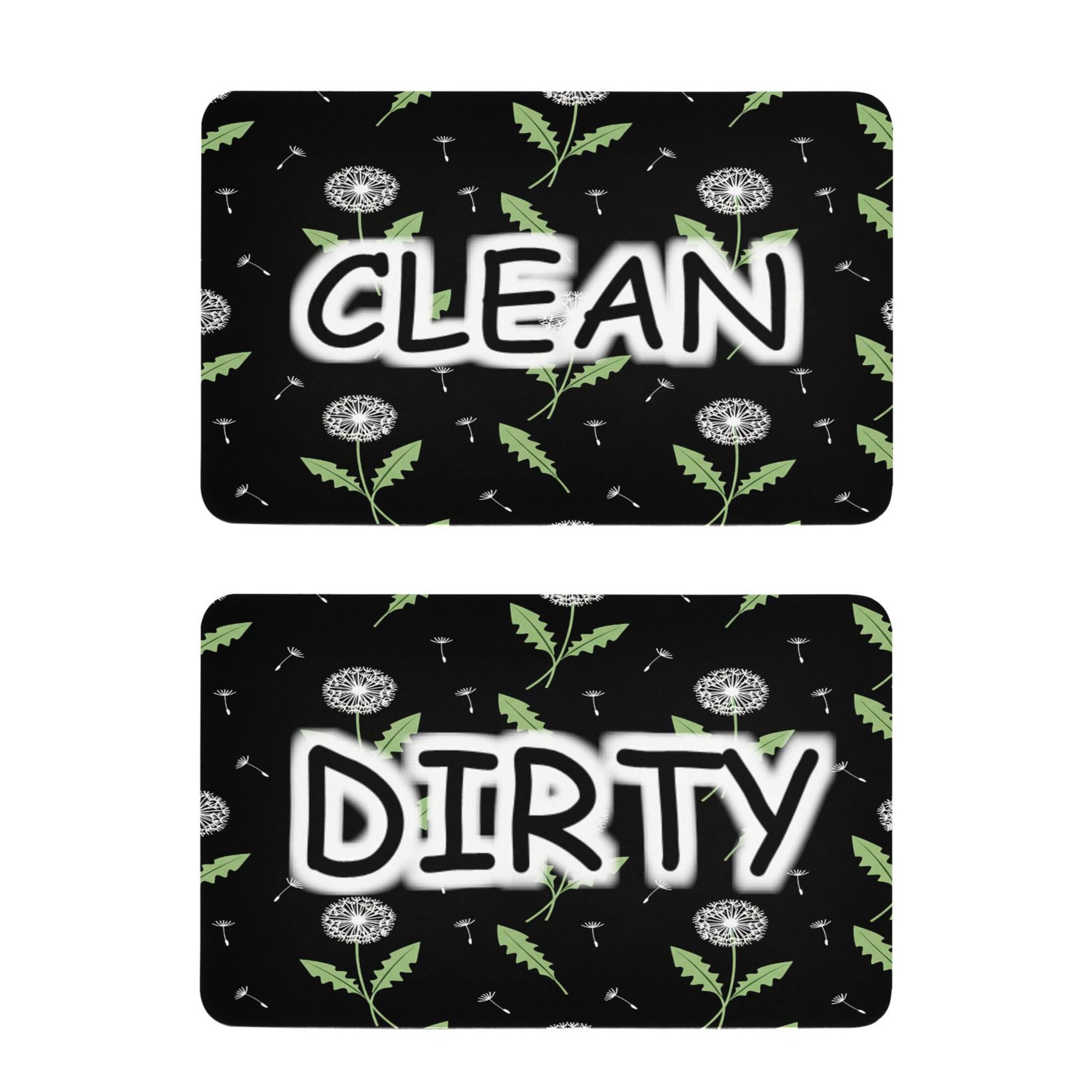 Kutsu Dishwasher Magnet Clean Dirty Sign Indicator, Dandelion Fridge Magnet, Easy to Read, 2 Pack